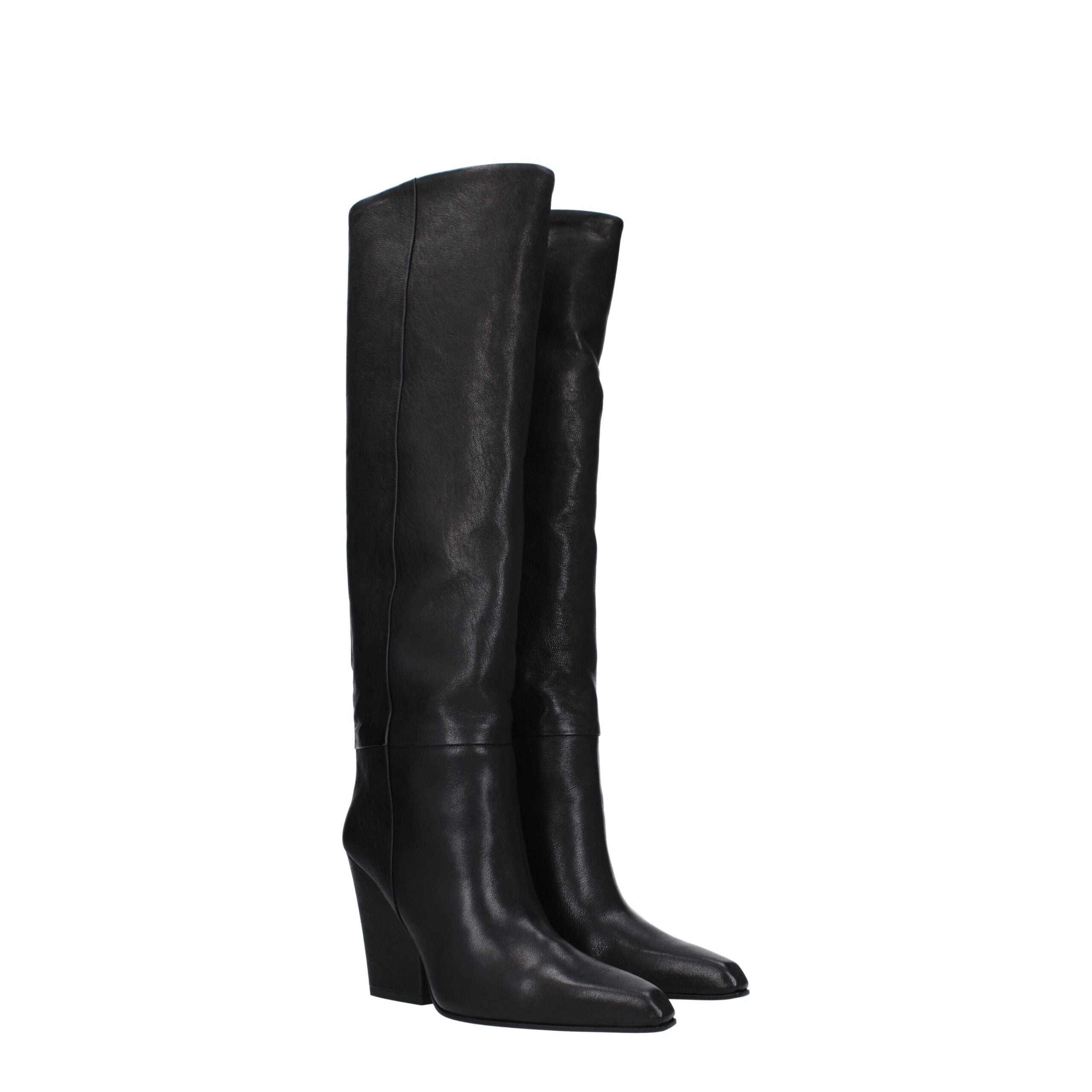 Paris Texas Black Leather Boot