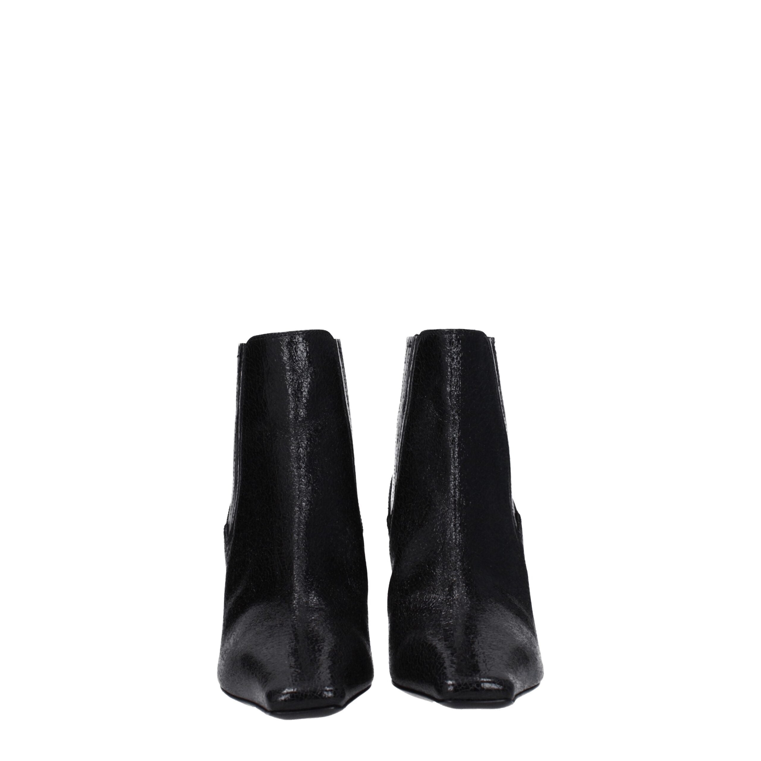 Casadei Black Leather Ankle