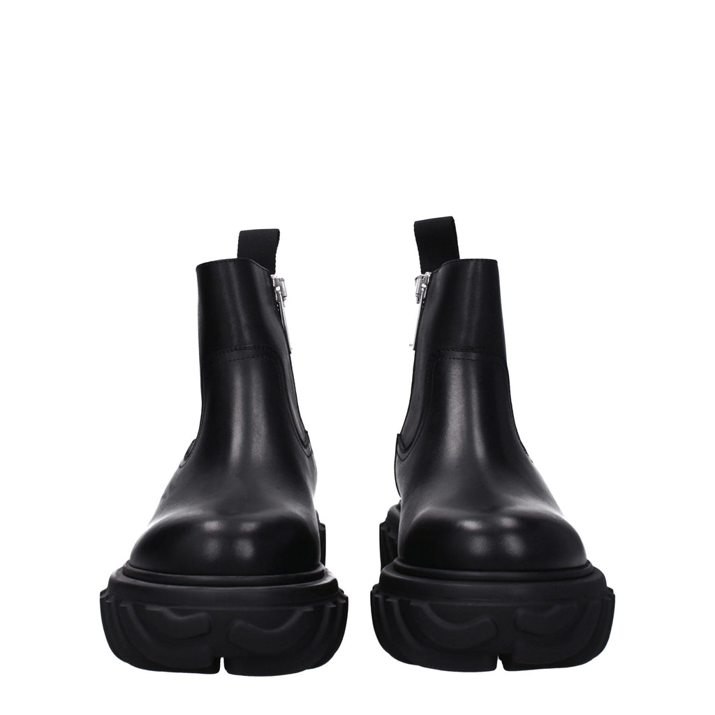 Off-White Black Leather Ankle