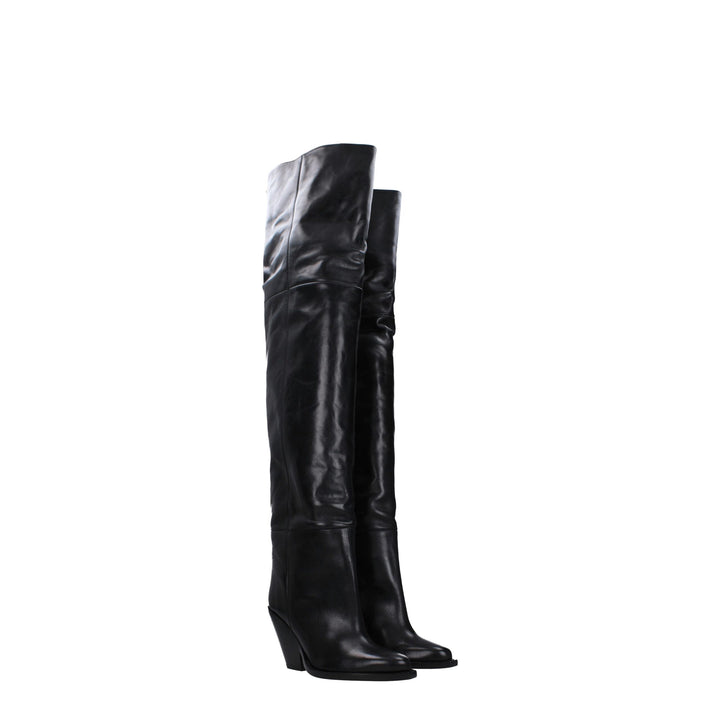 Isabel Marant Black Leather Over The Knee