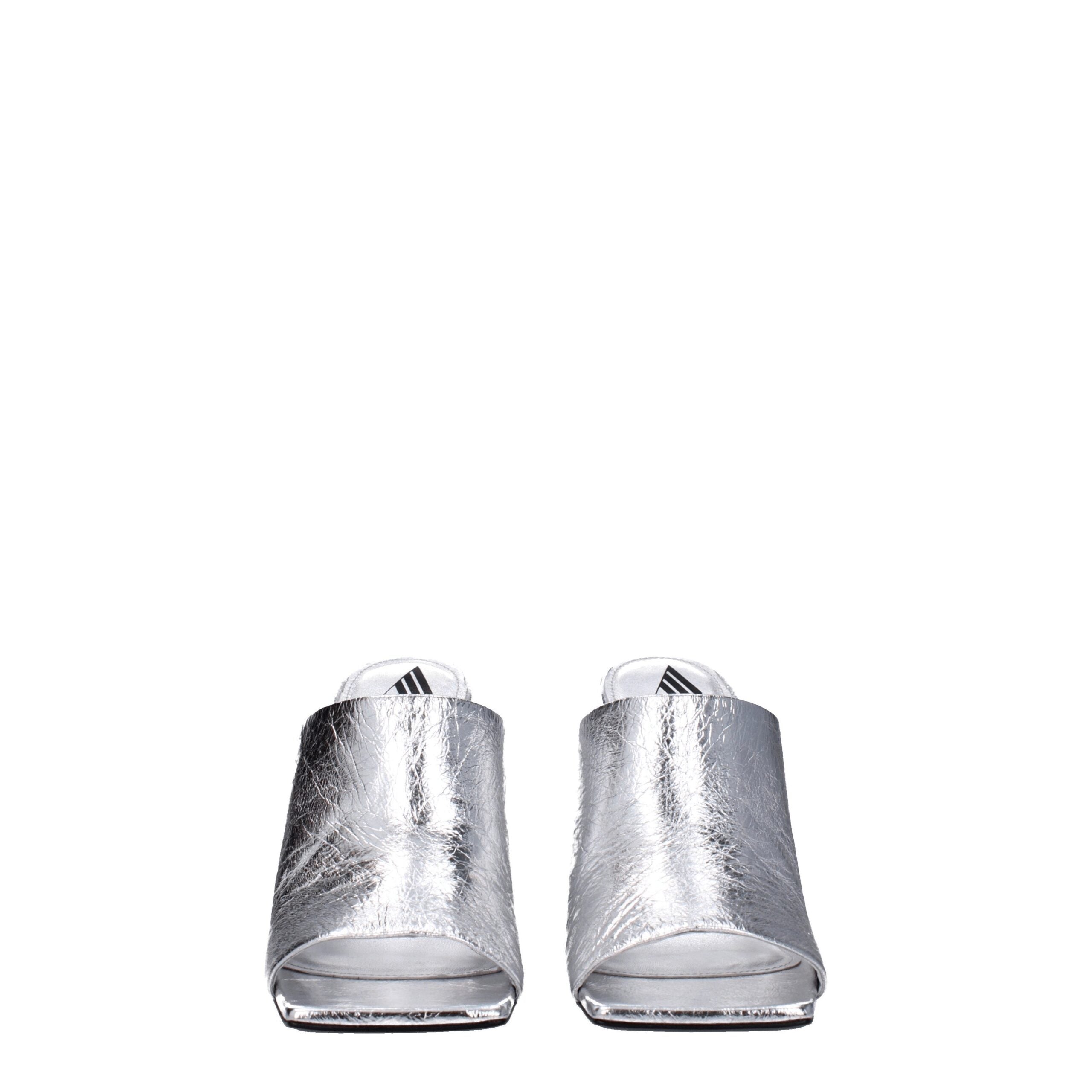 The Attico Gray Leather Sandal