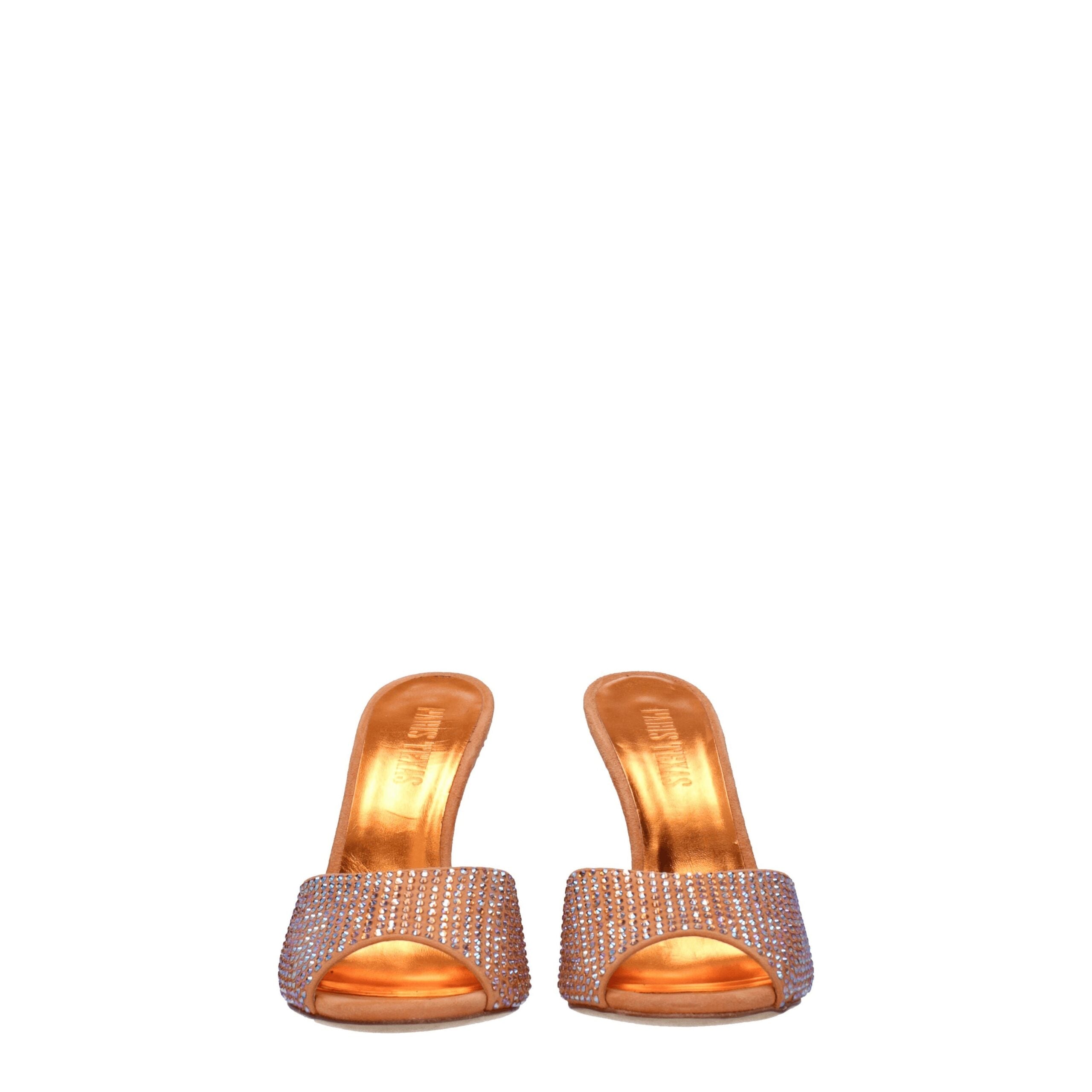 Paris Texas Orange Leather Sandal