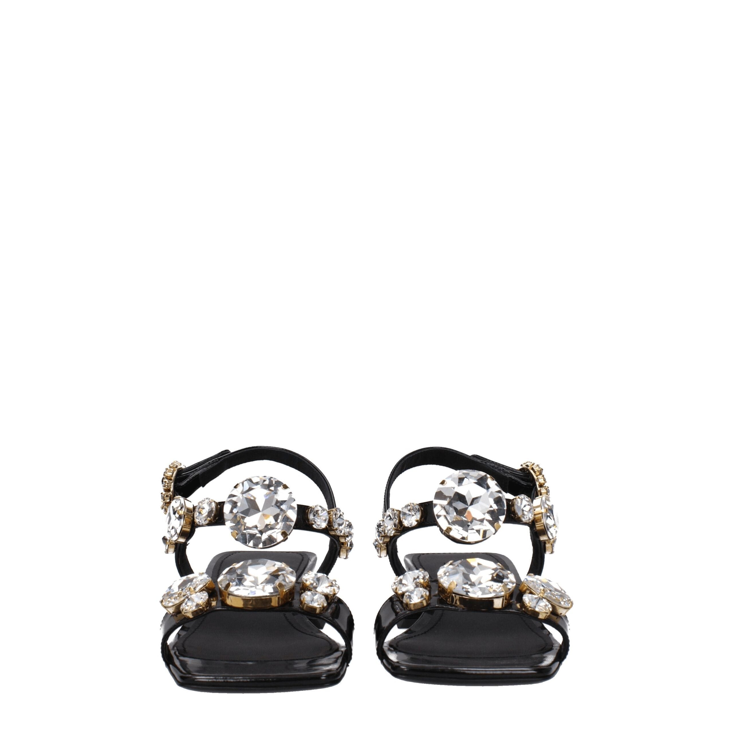 Dolce & Gabbana Black Leather Sandal
