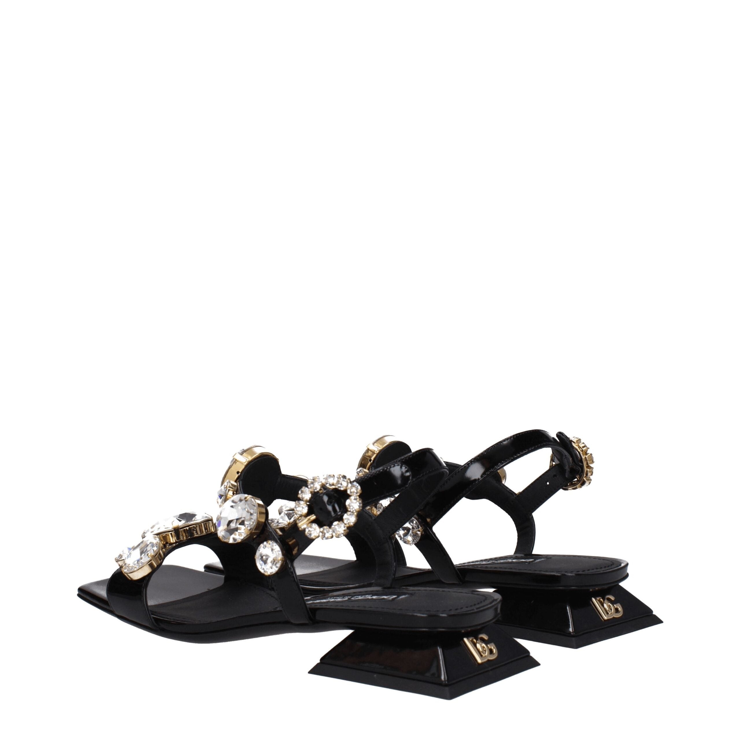 Dolce & Gabbana Black Leather Sandal
