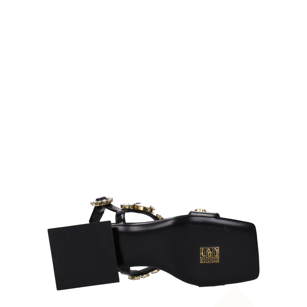 Dolce & Gabbana Black Leather Sandal