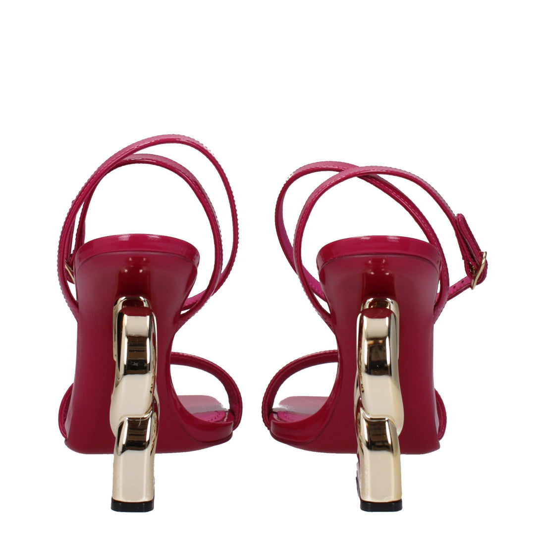 Dolce & Gabbana Pink Leather Stiletto Heel Sandals