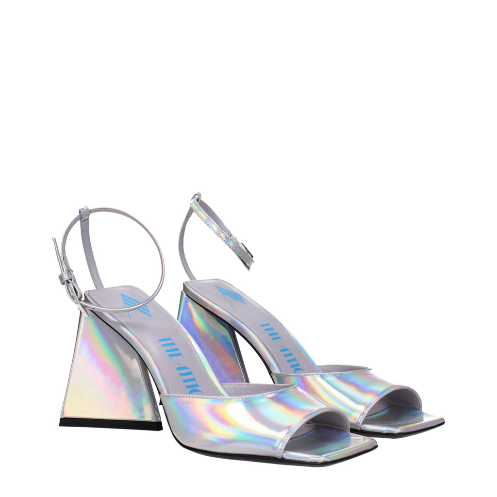 The Attico Gray Leather Sandal