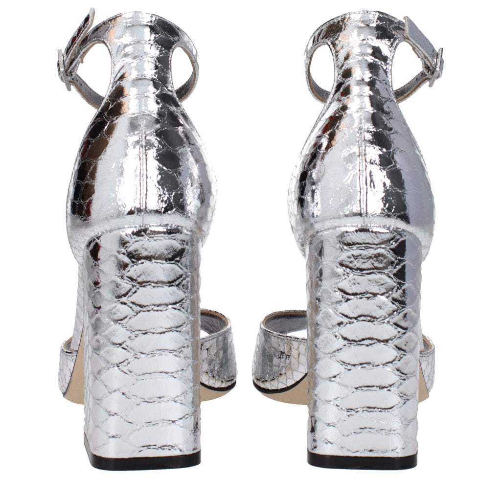 Paris Texas Gray Leather Sandal