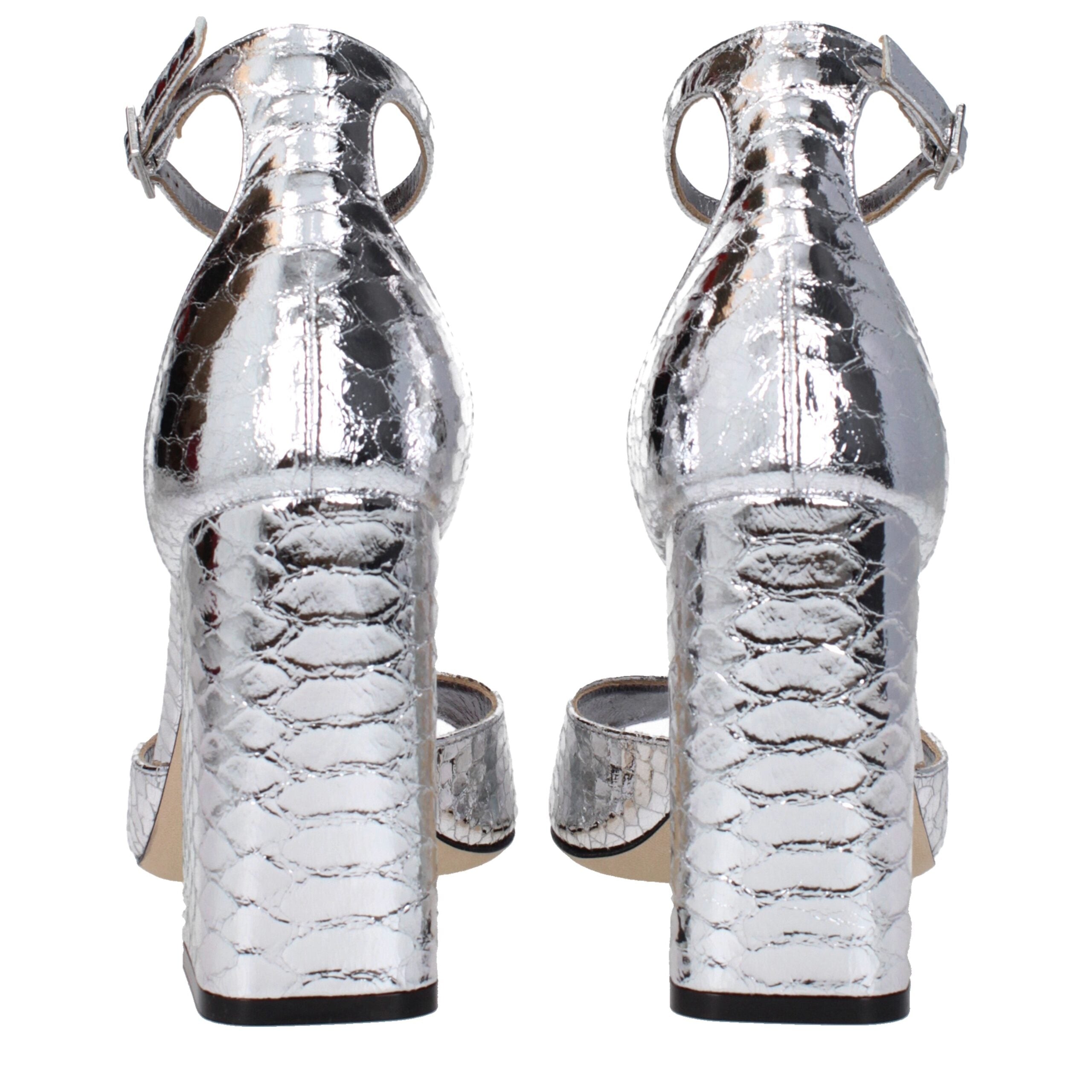 Paris Texas Gray Leather Sandal