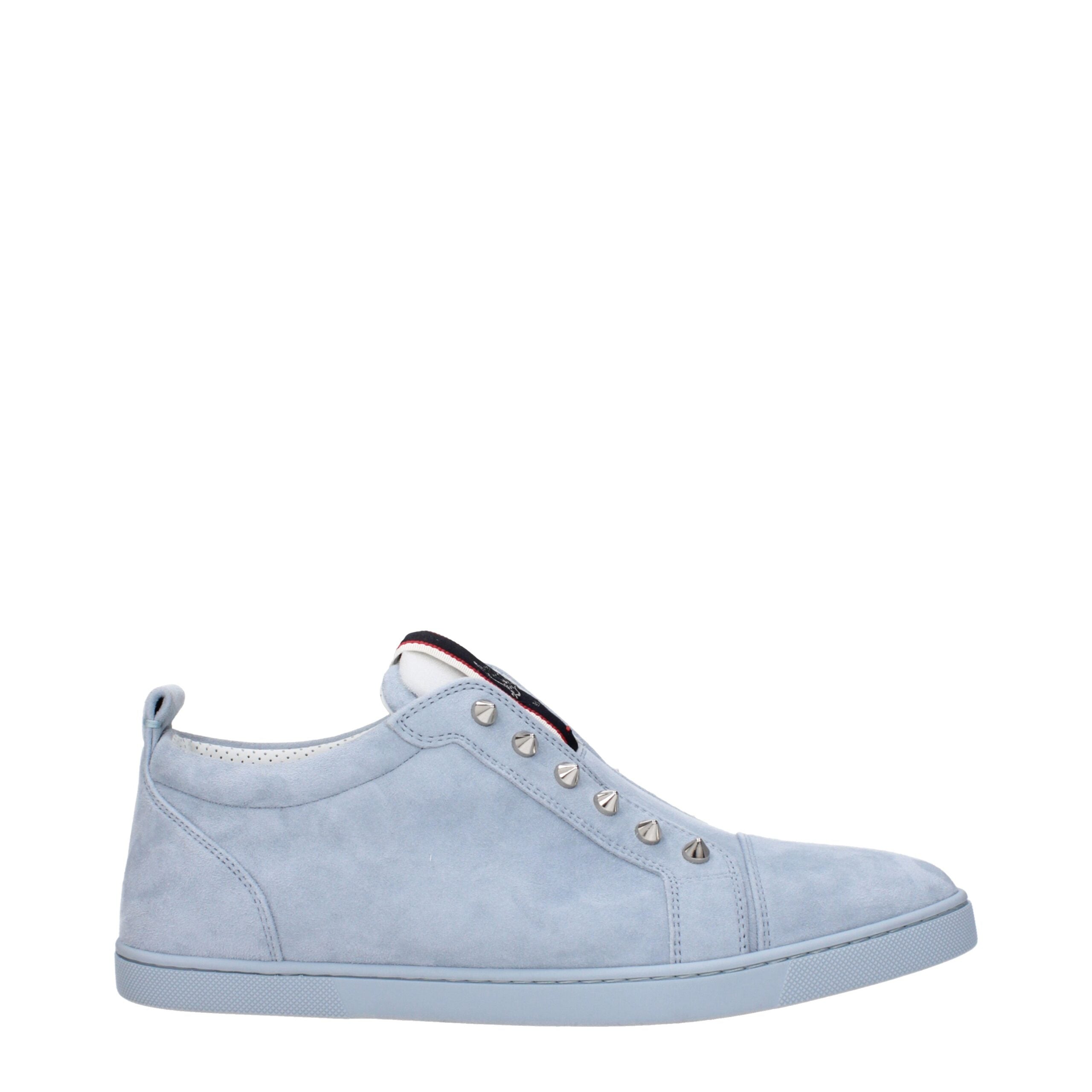 Christian Louboutin Blue Leather Slip-On Loafers