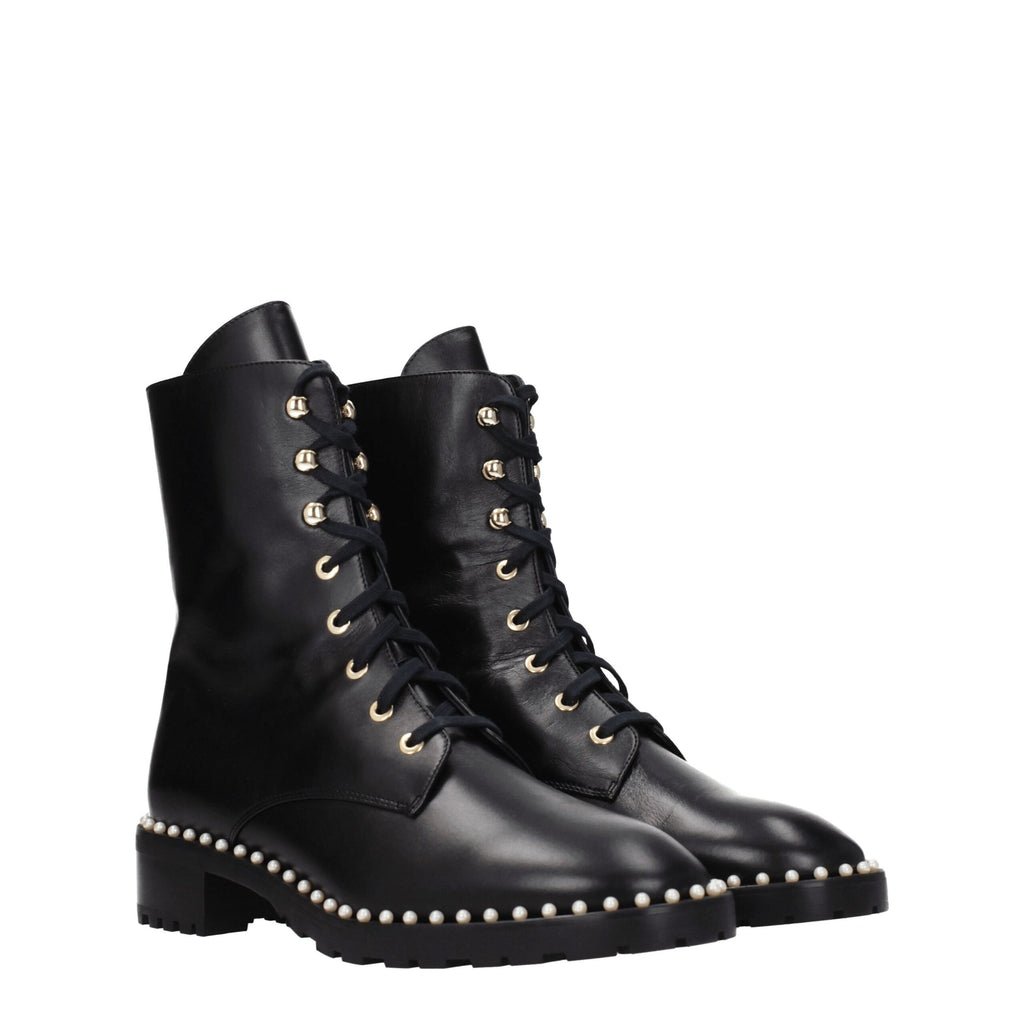 Stuart Weitzman Black Leather Ankle