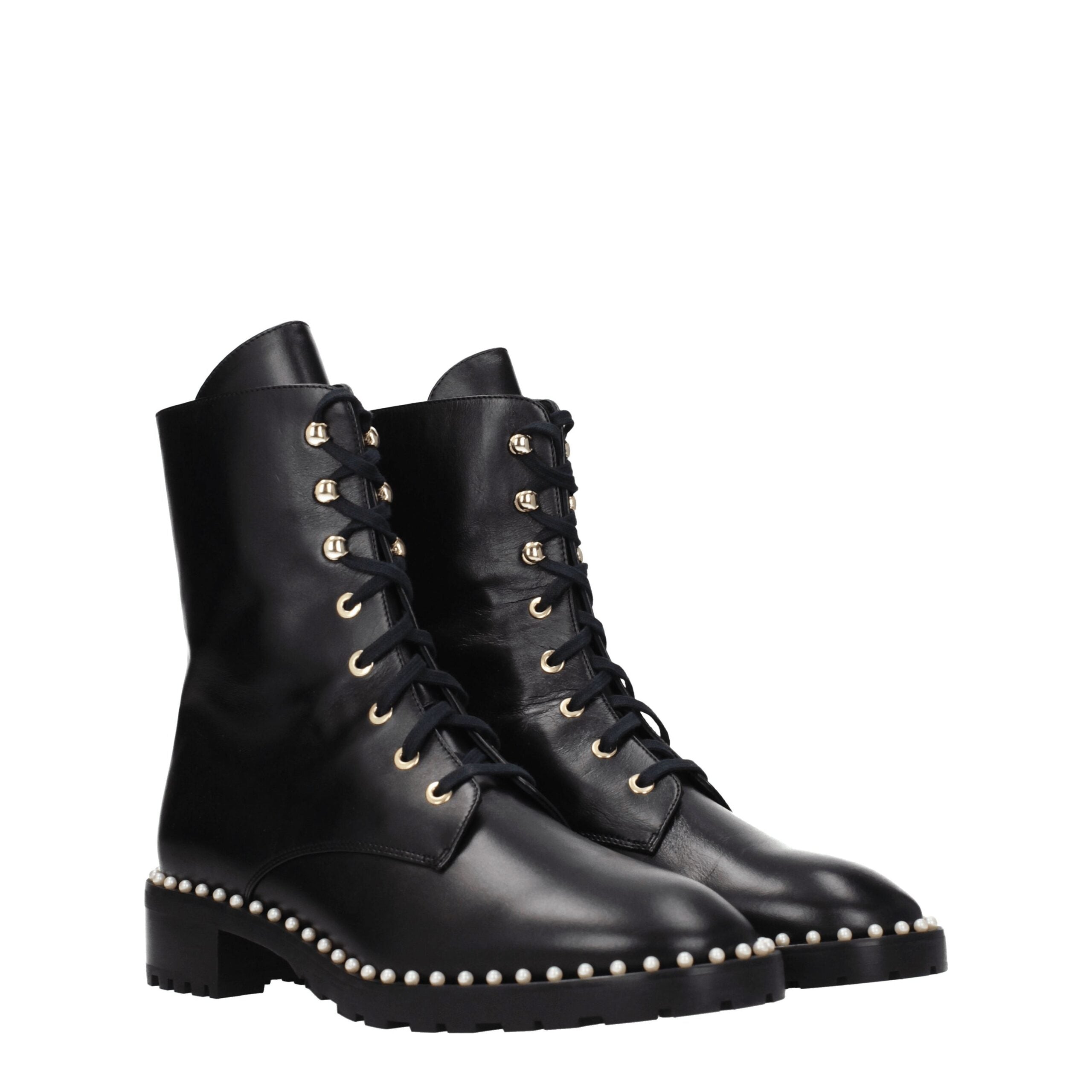 Stuart Weitzman Black Leather Ankle