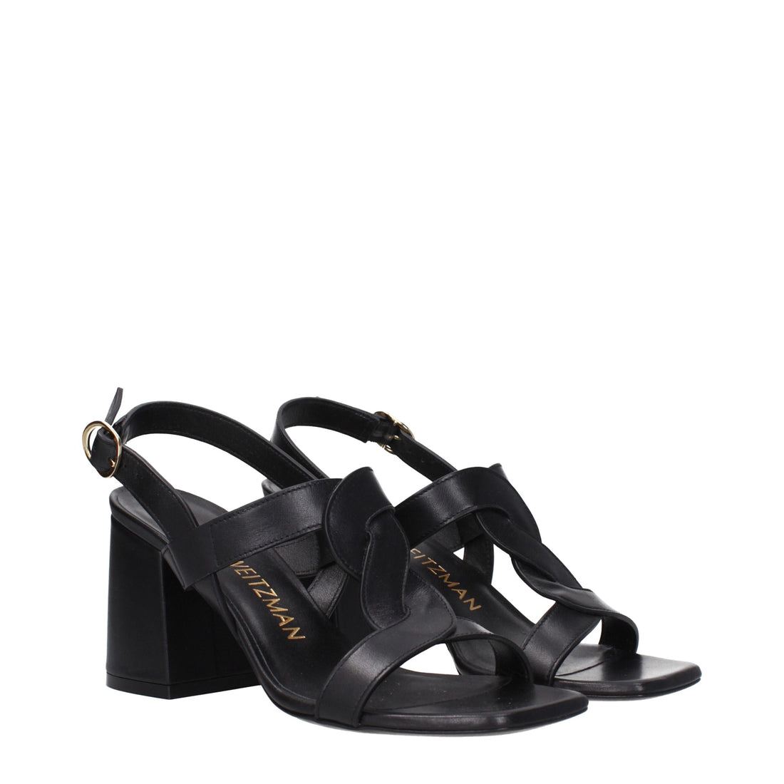 Stuart Weitzman Black Leather Platform Sandals