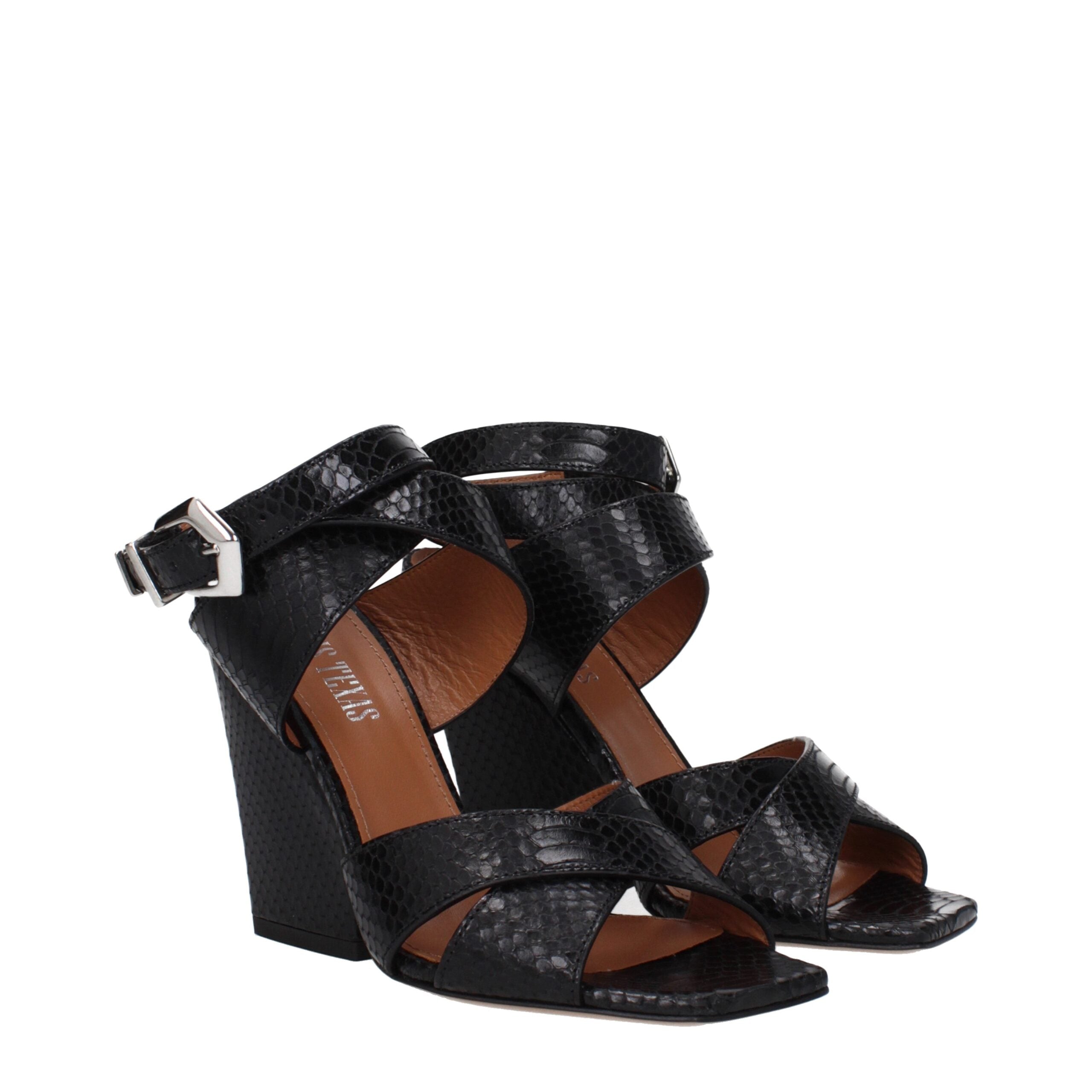Paris Texas Black Leather Sandal