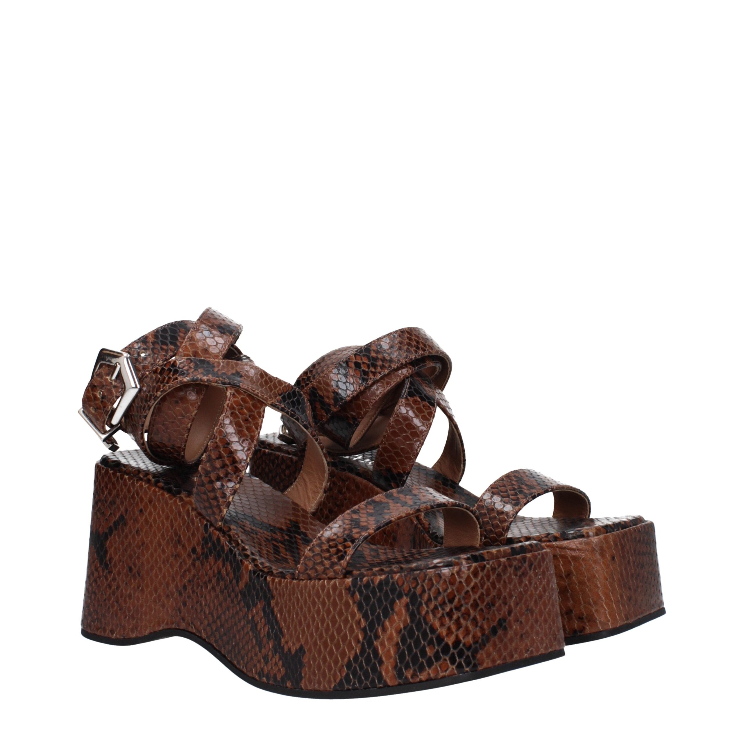 Paris Texas Brown Leather Wedge