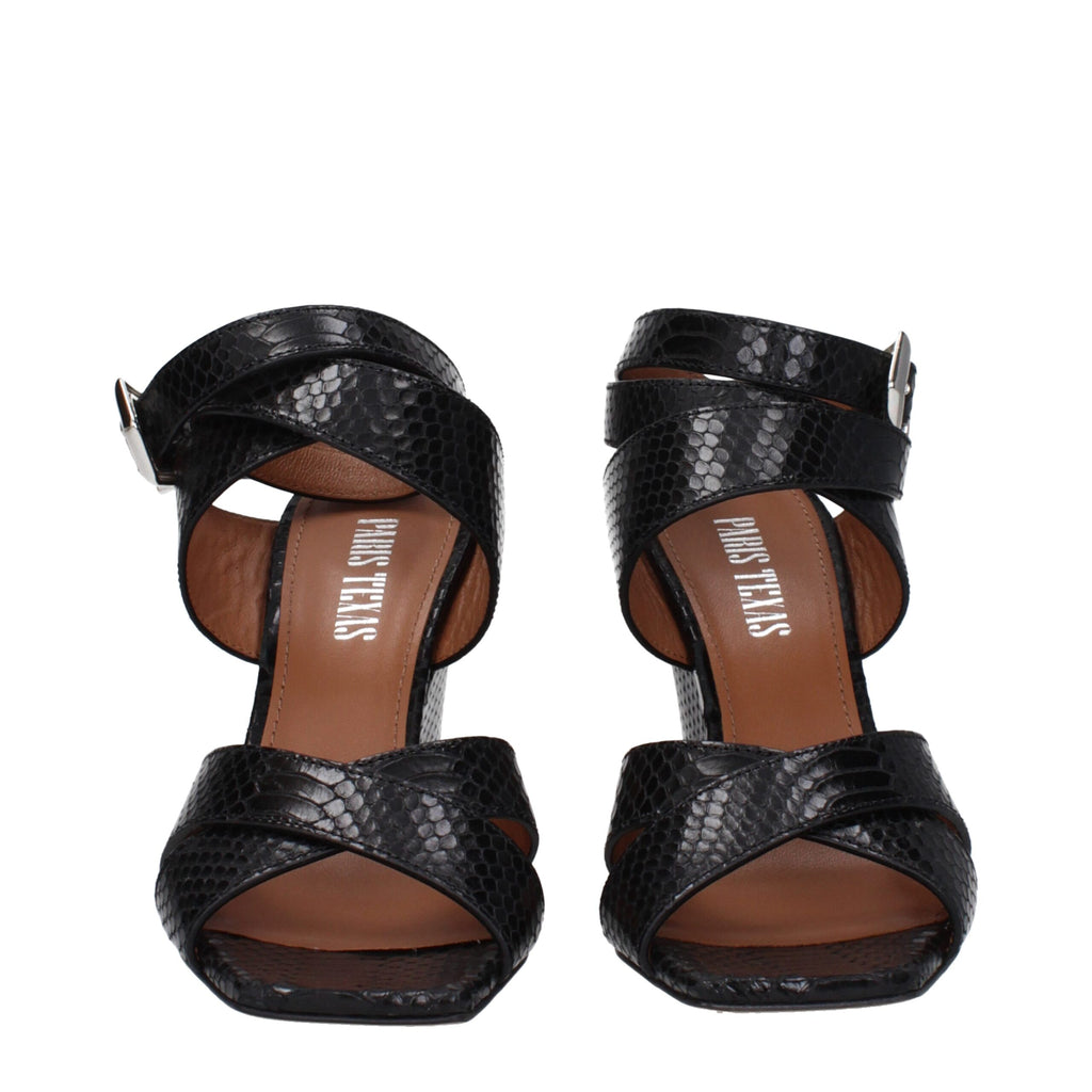 Paris Texas Black Leather Sandal