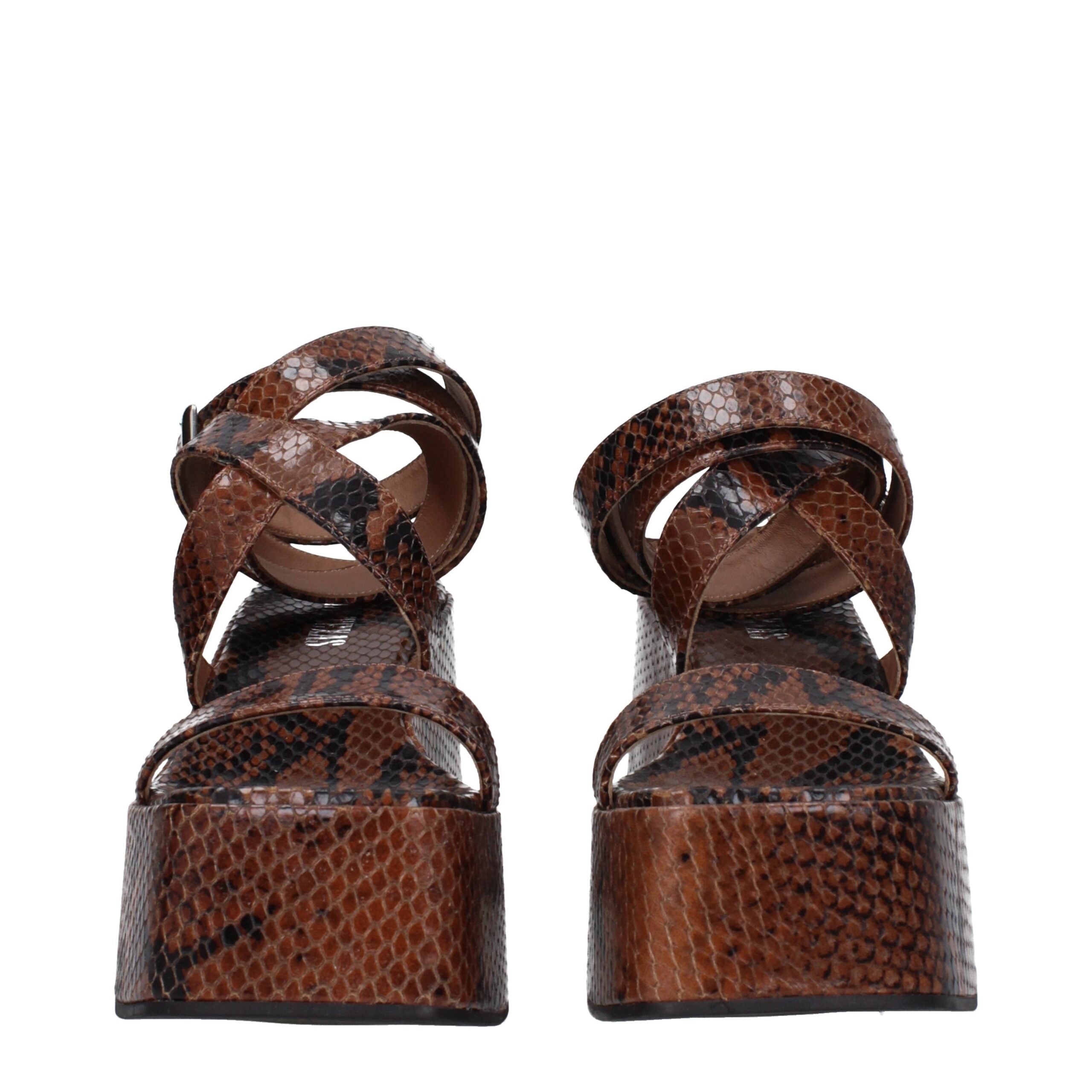 Paris Texas Brown Leather Wedge