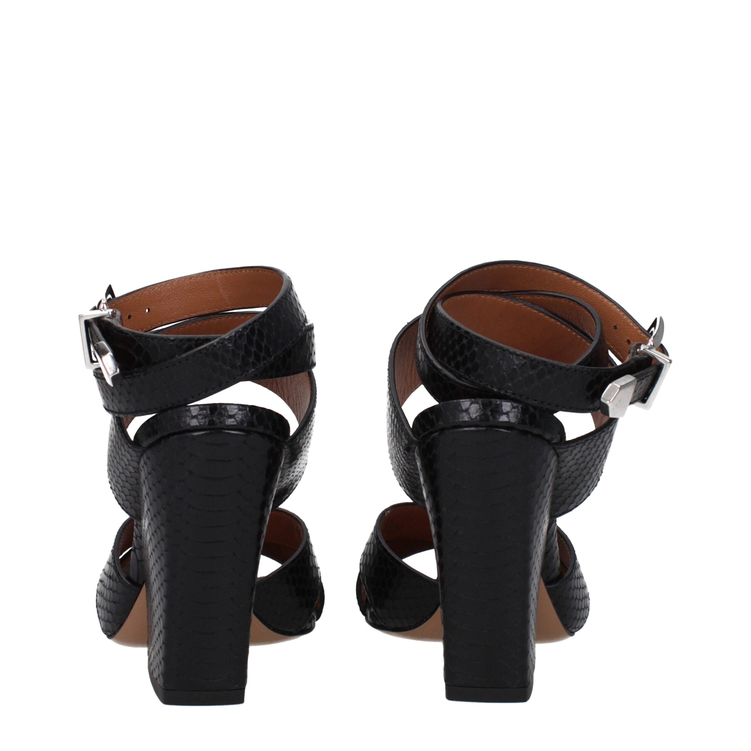 Paris Texas Black Leather Sandal
