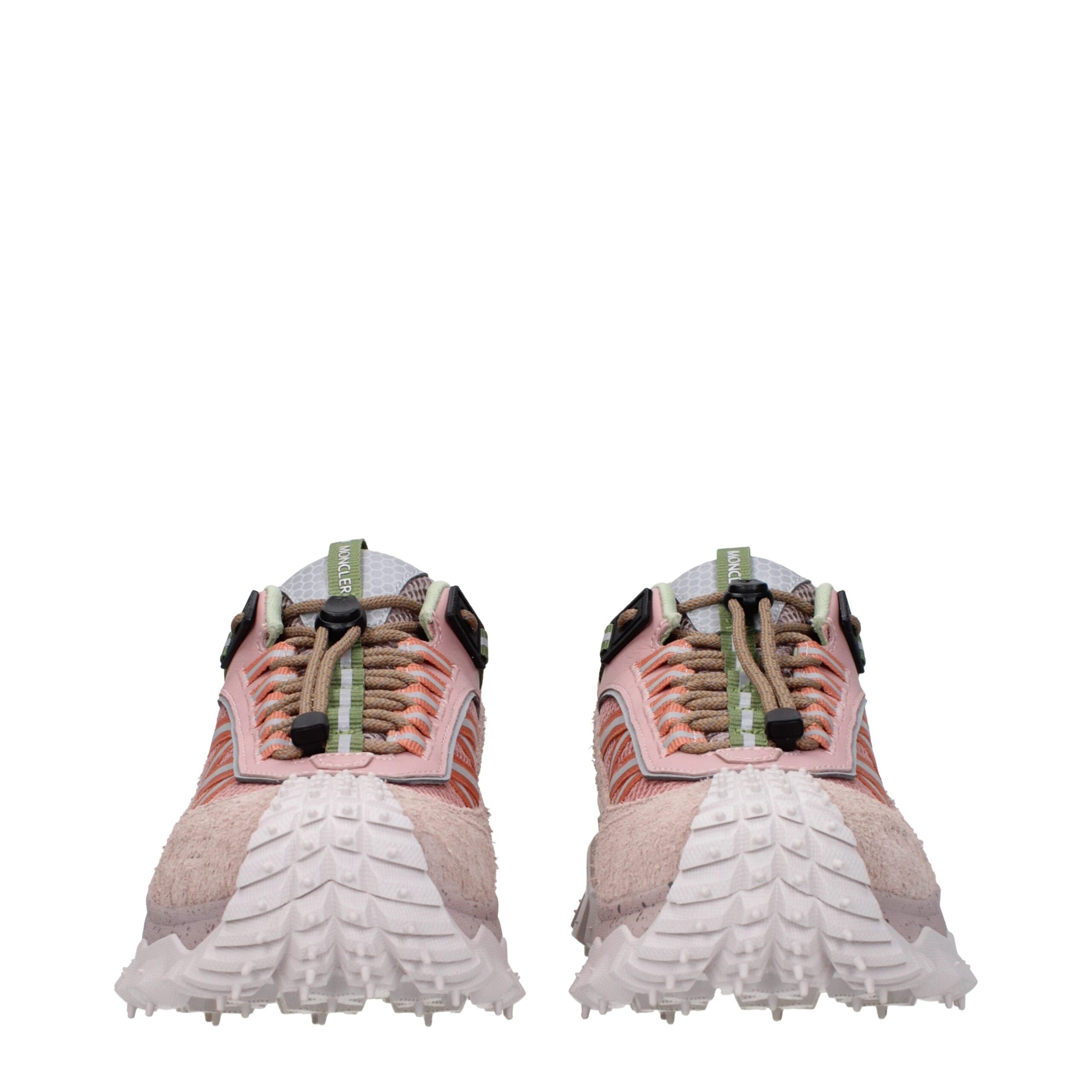 Moncler Pink Leather Athletic Sneakers