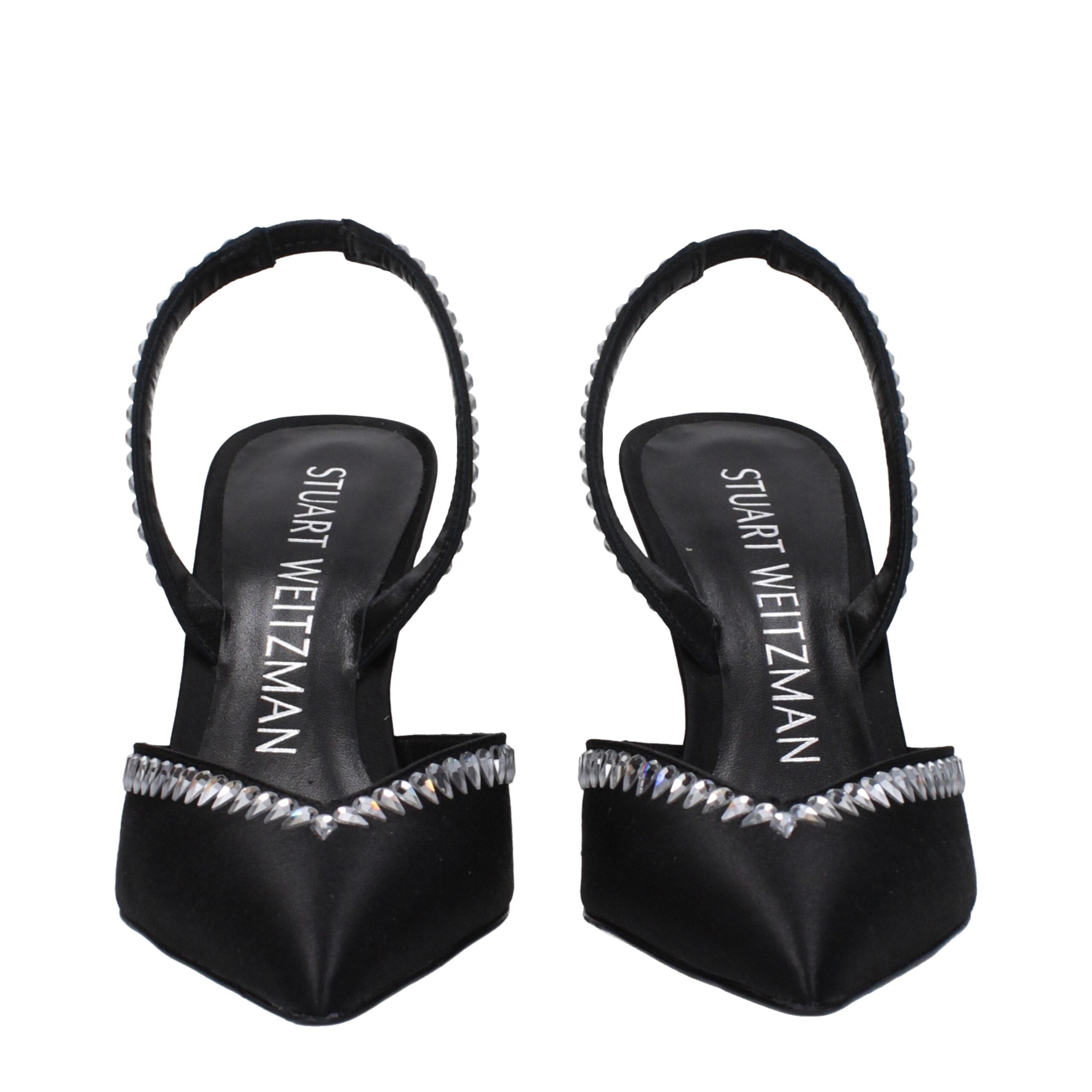 Stuart Weitzman Black Satin Sandal