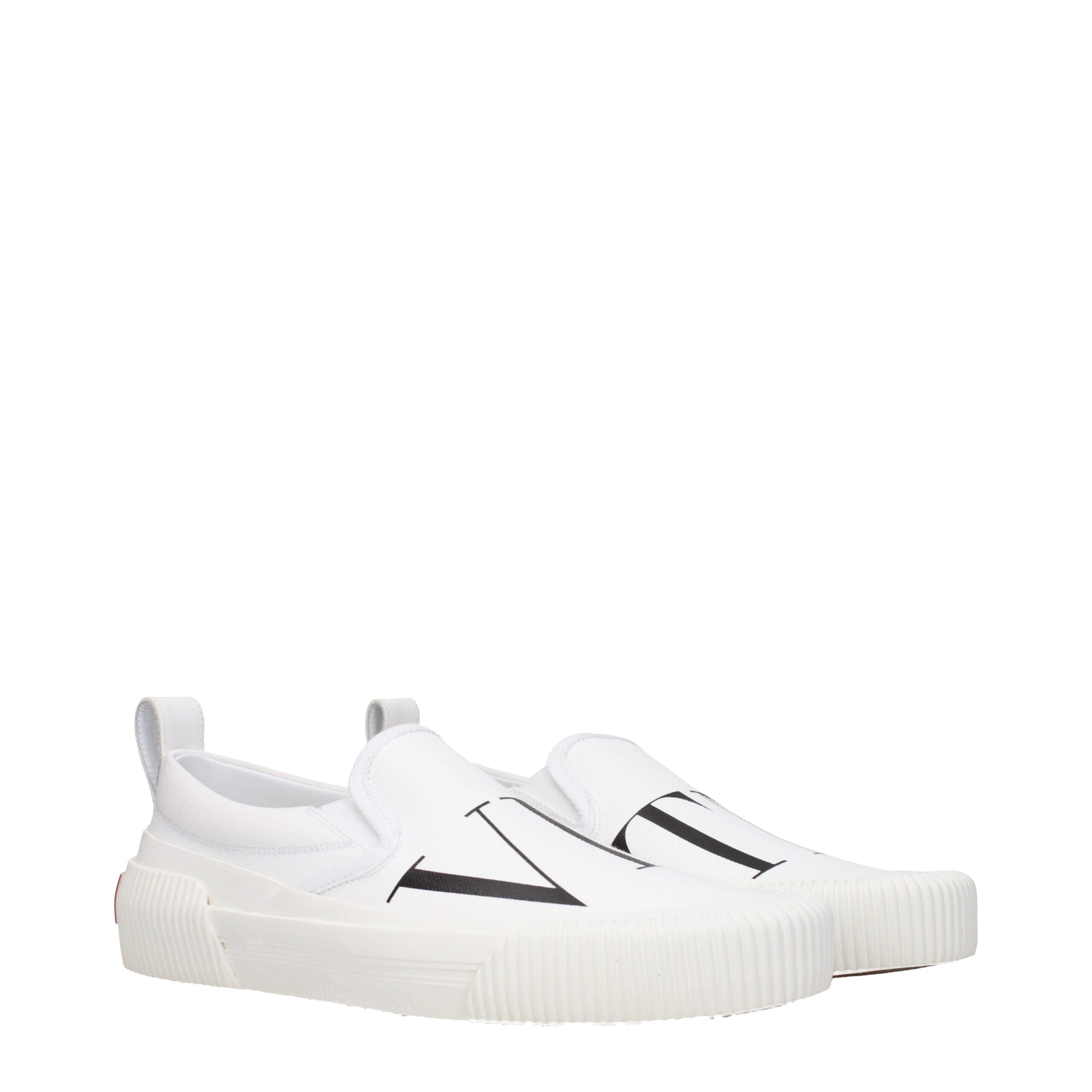 Valentino Garavani White Fabric Slip-On Loafer