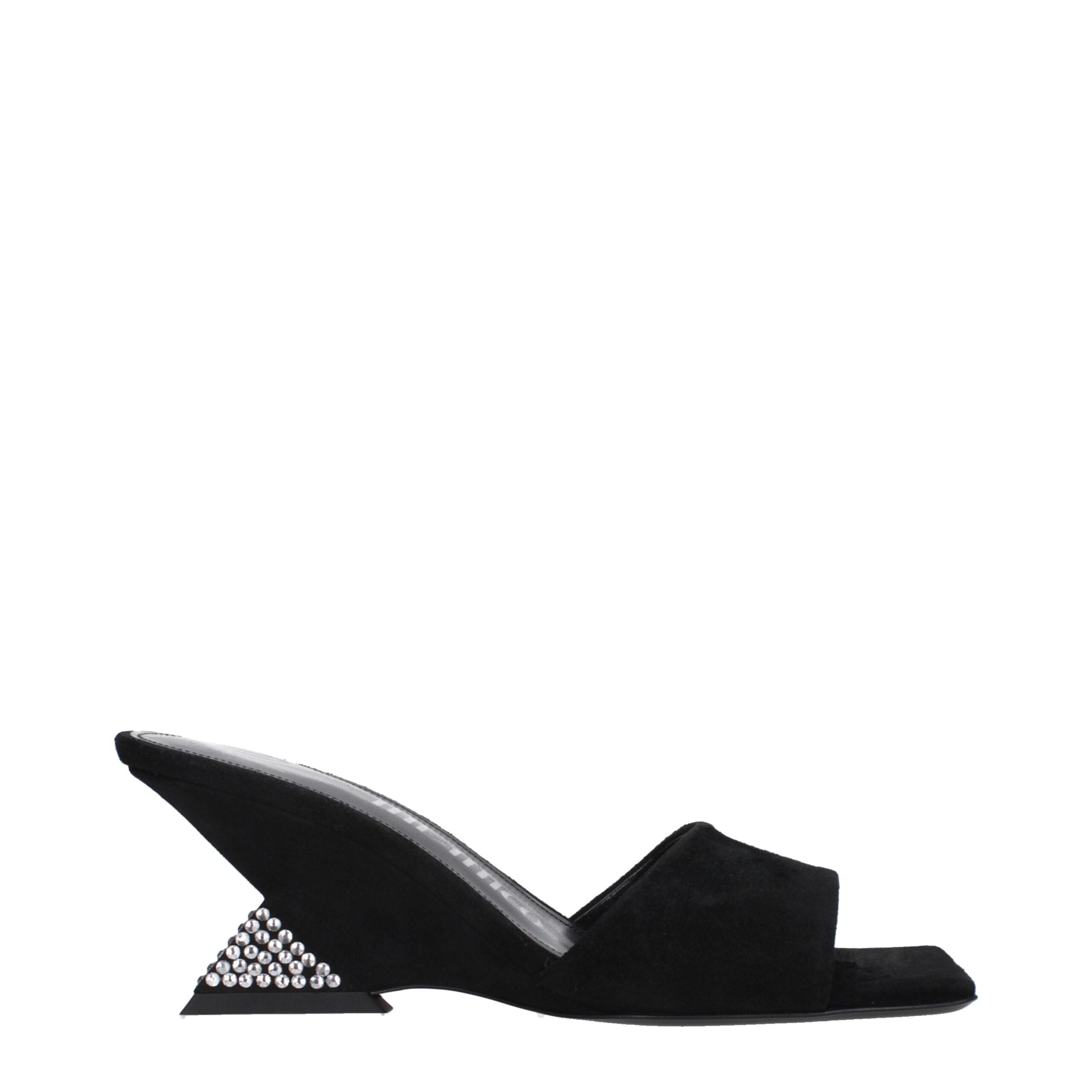 The Attico Black Leather Sandal