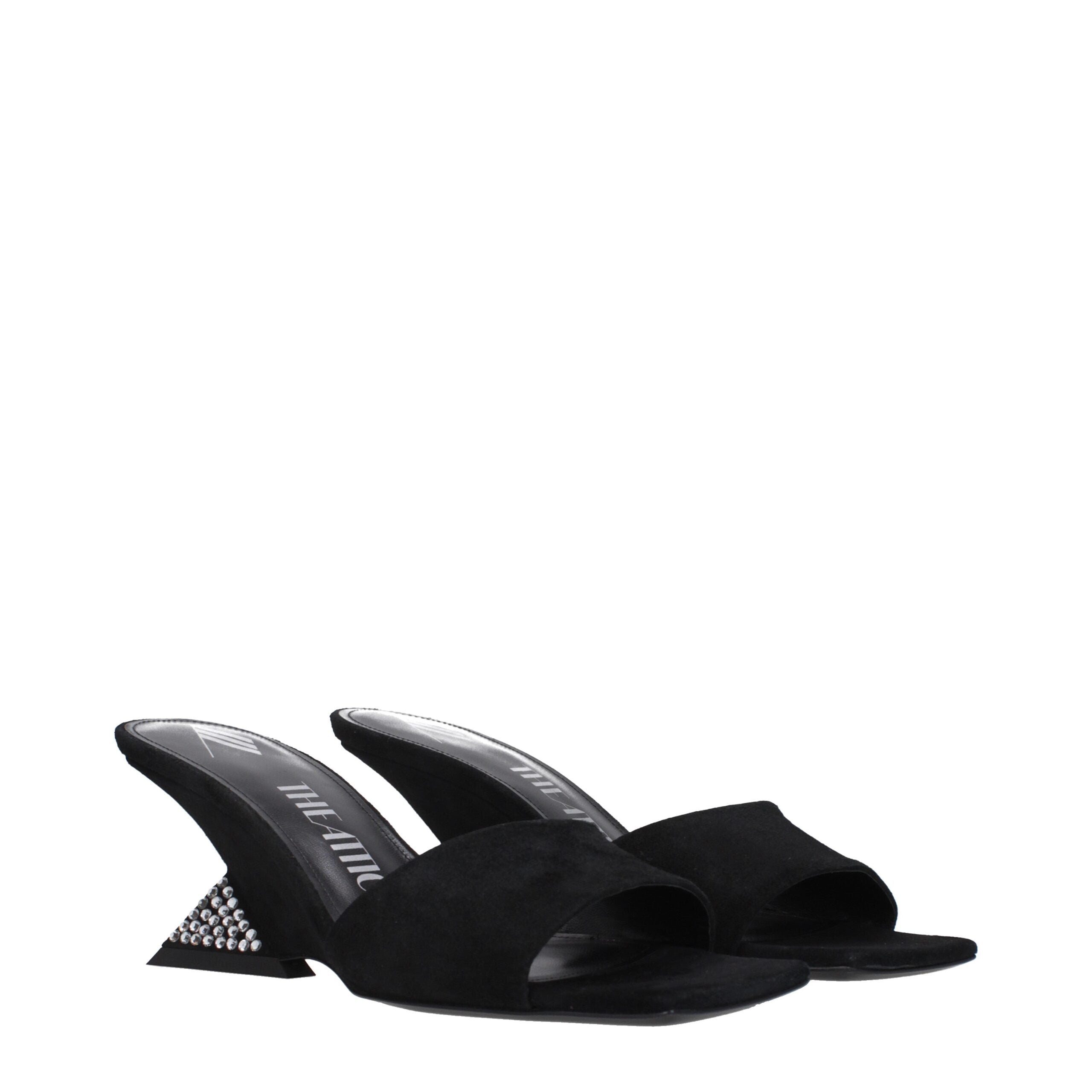 The Attico Black Leather Sandal