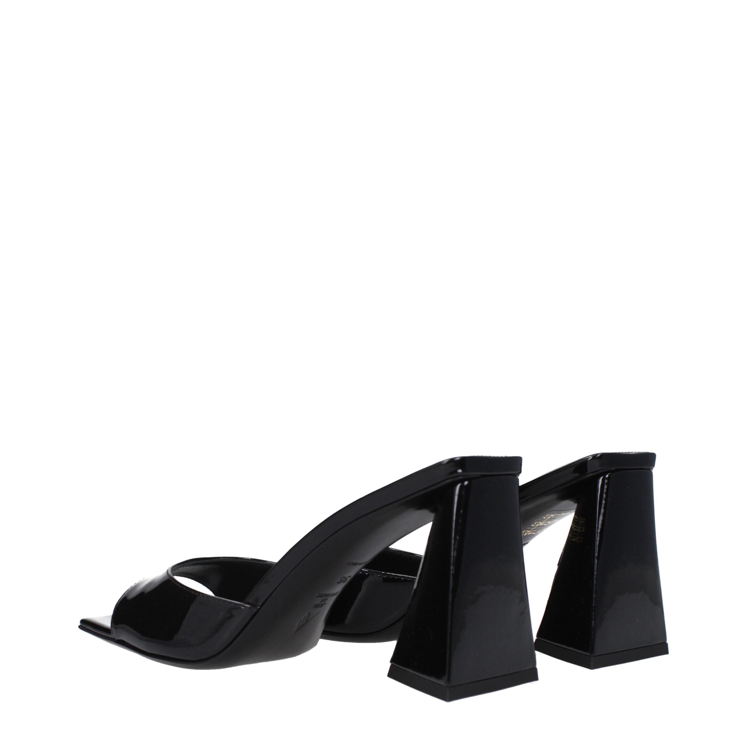 The Attico Black Leather Sandal