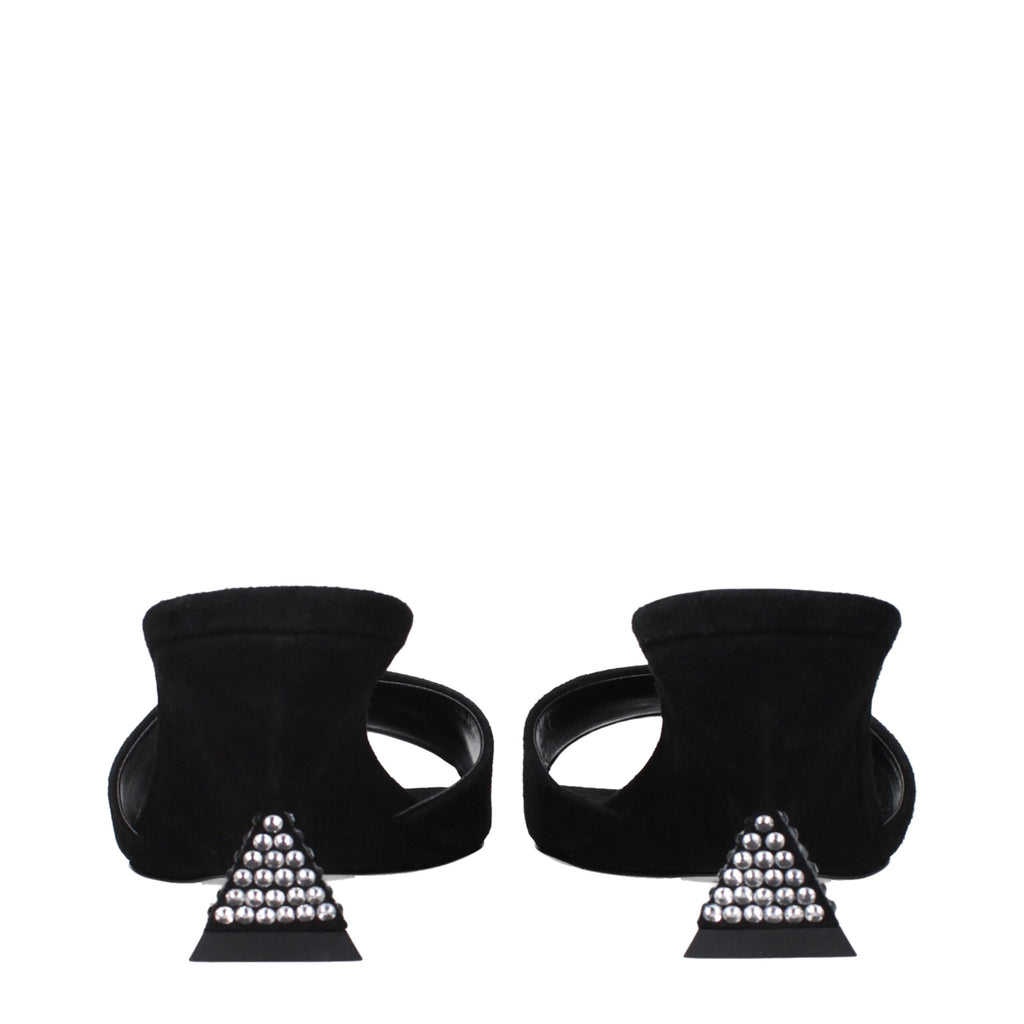 The Attico Black Leather Sandal