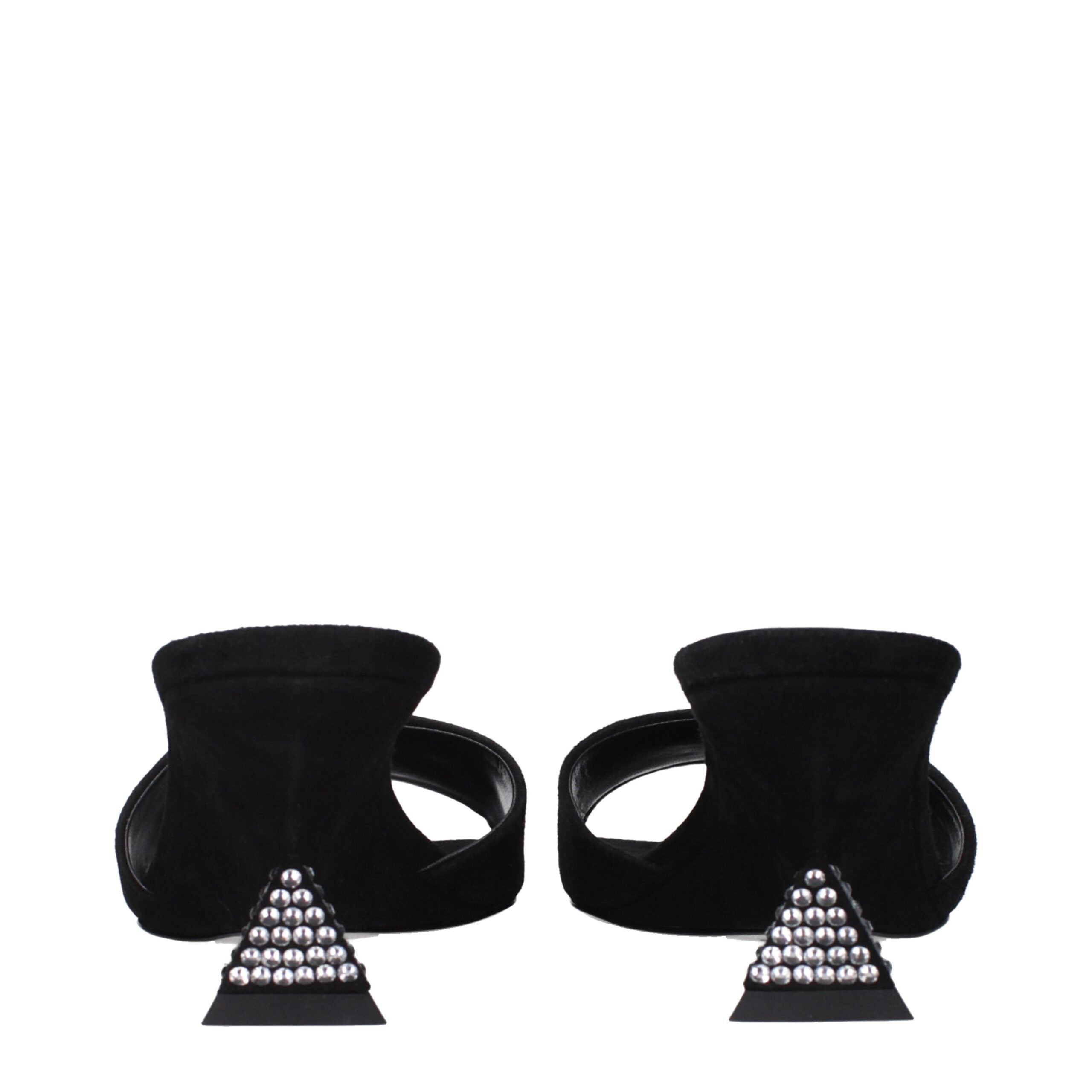 The Attico Black Leather Sandal