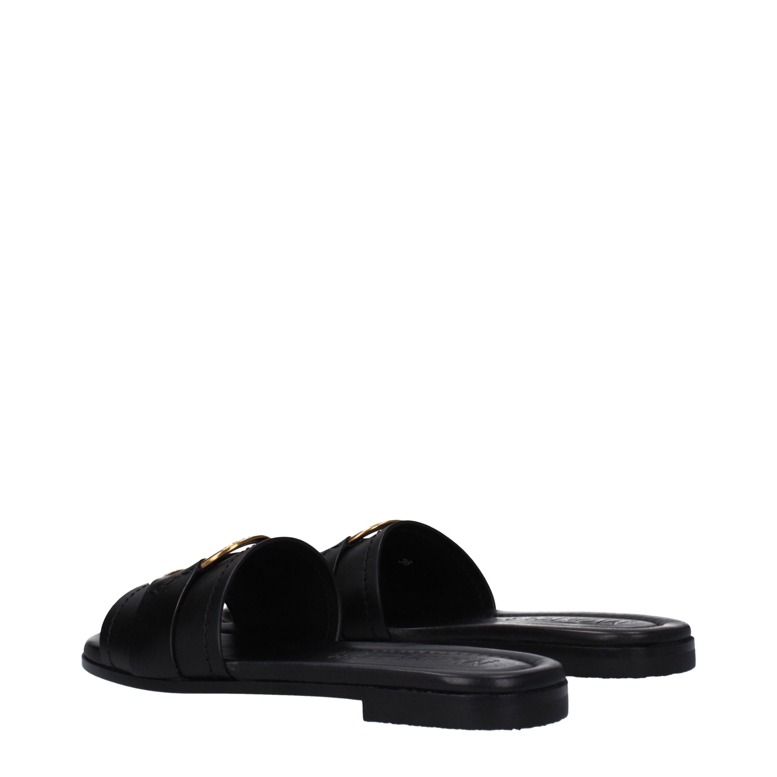 Moncler Black Leather Slipper