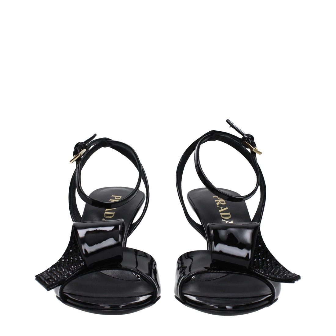 Prada Black Leather Stiletto Heel Sandals