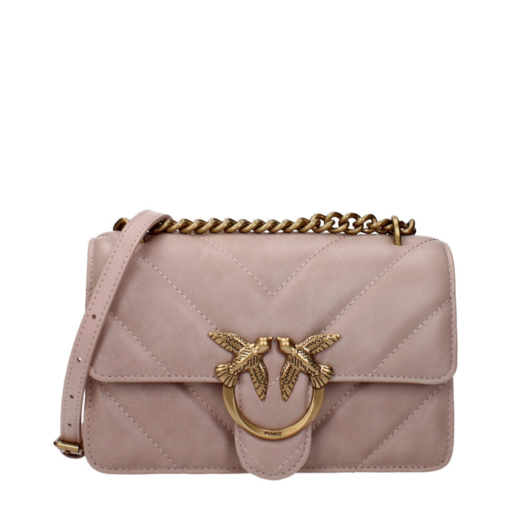PINKO Pink Leather Crossbody Bag