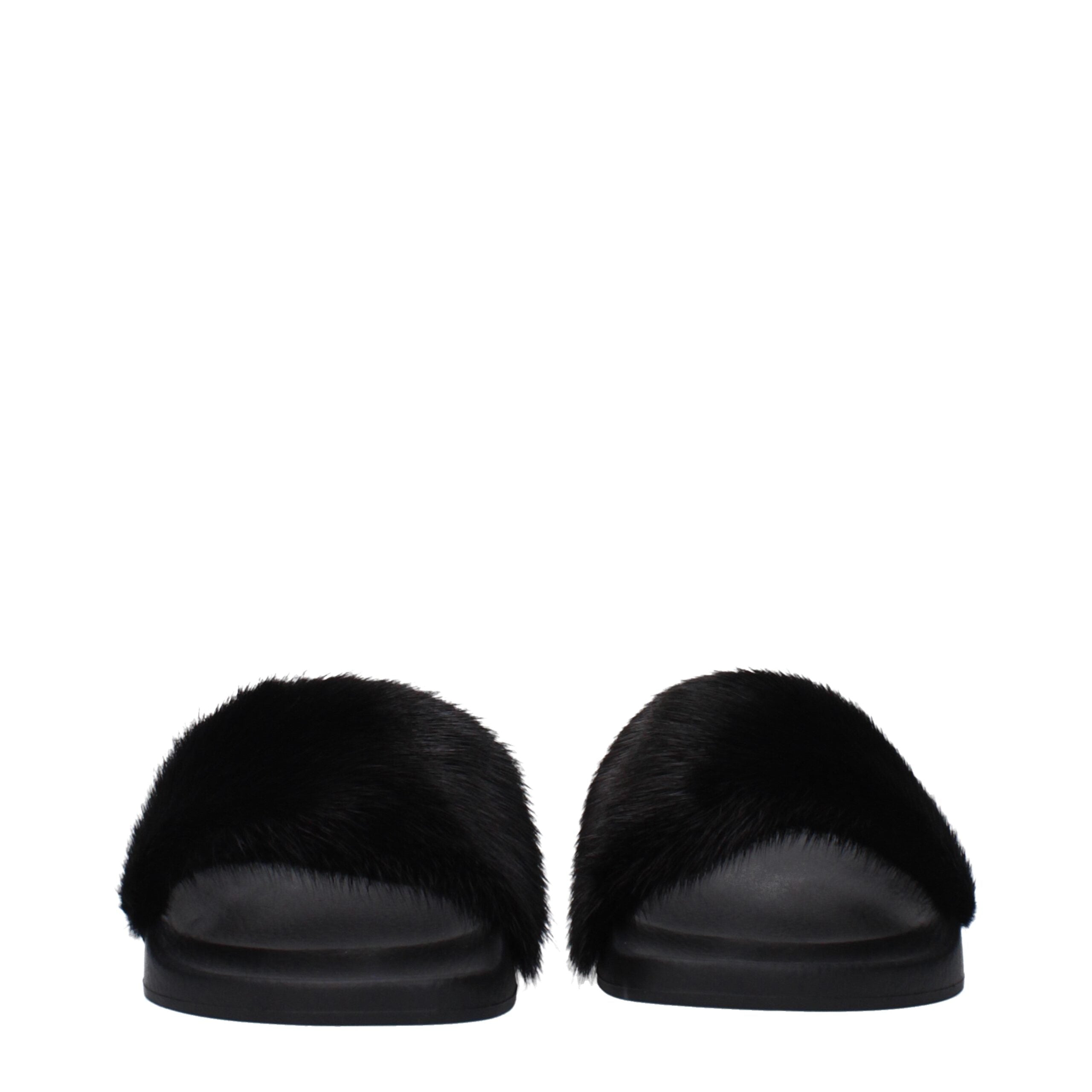 Givenchy Black Cotton Slippers