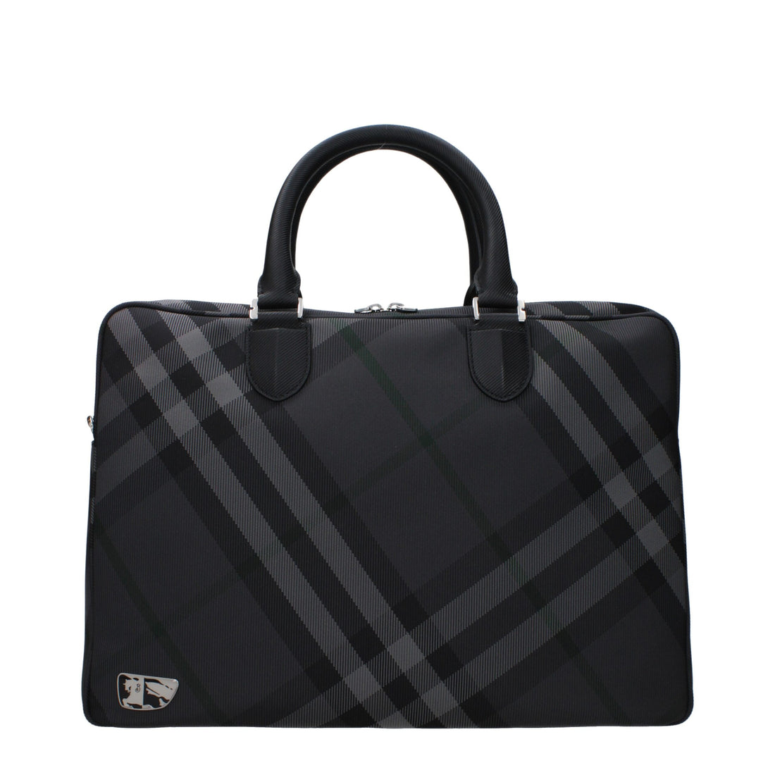 Burberry Gray Fabric Business And Laptop Bag