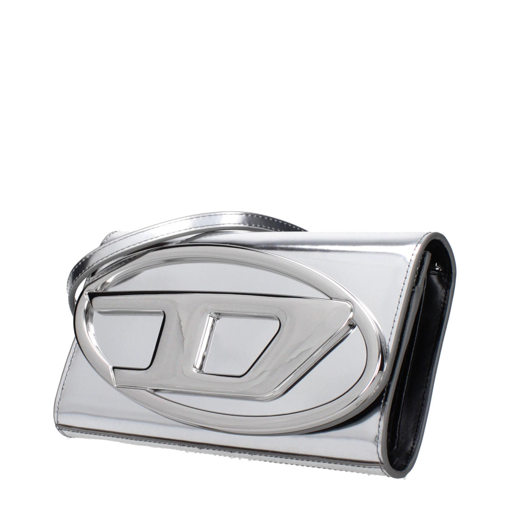 Diesel Gray Leather Clutch Bag