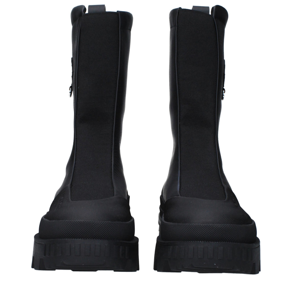 Moncler Black Leather Ankle