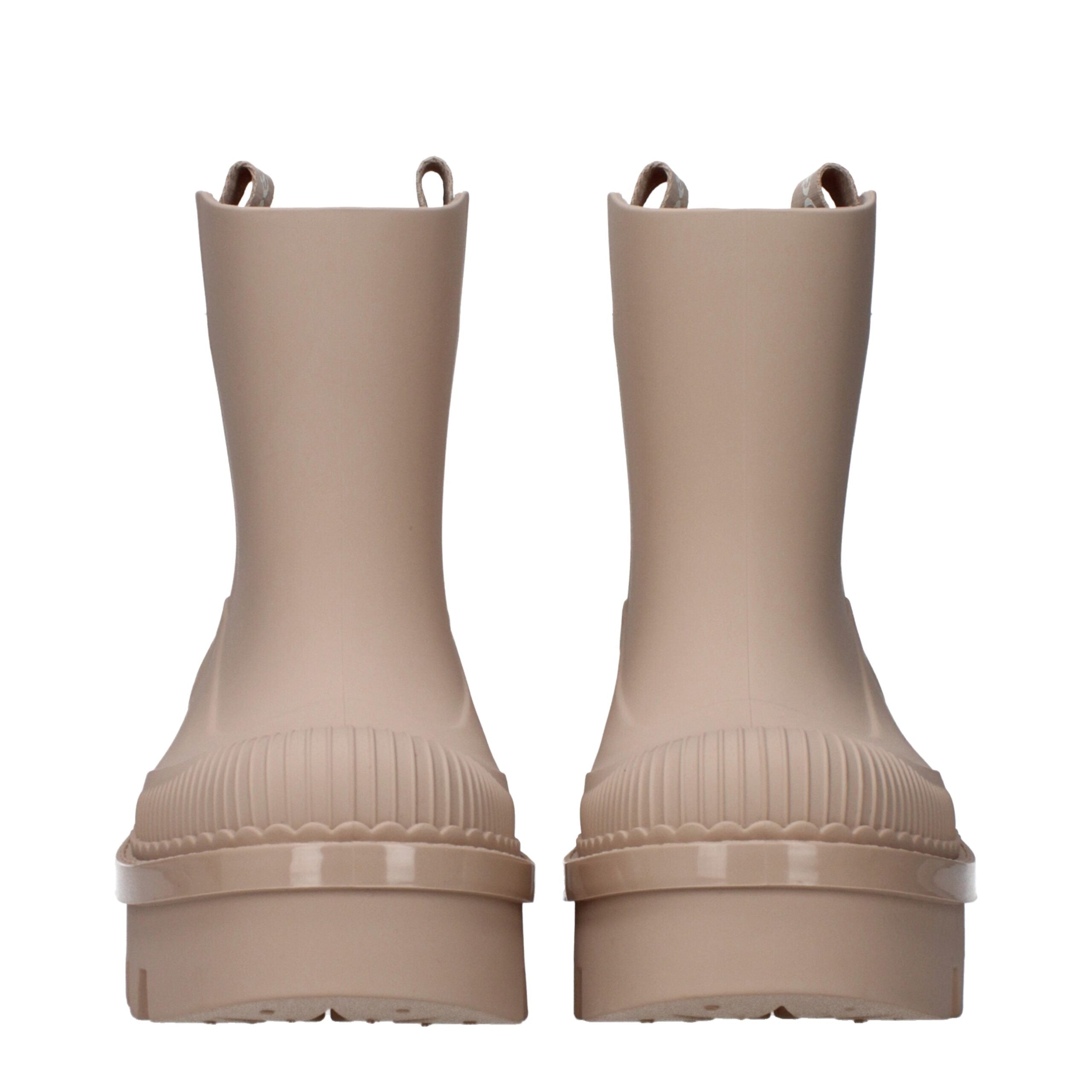 Chloé Pink Cotton Ankle Boots