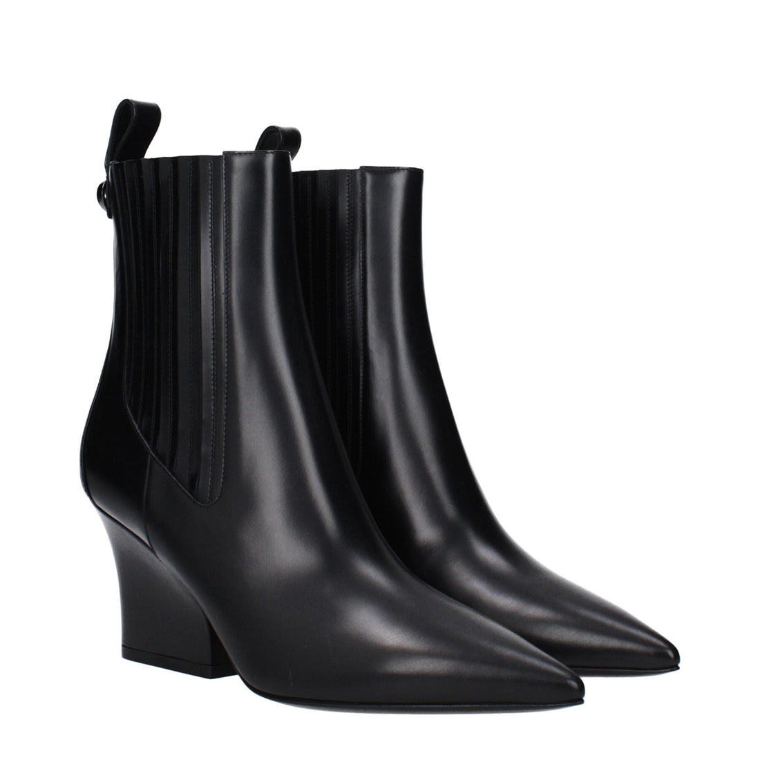 Valentino Garavani Black Leather Ankle Boots