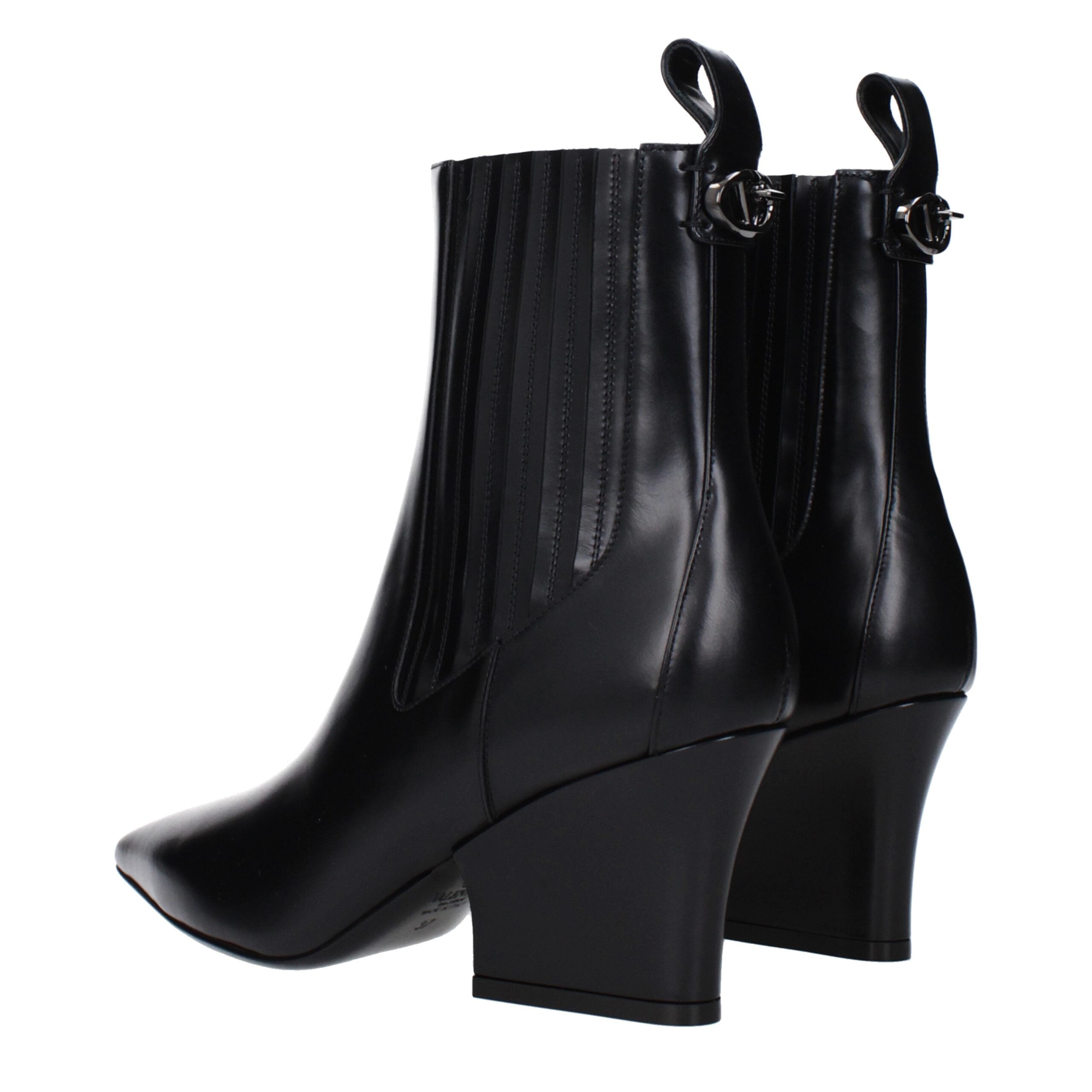 Valentino Garavani Black Leather Ankle