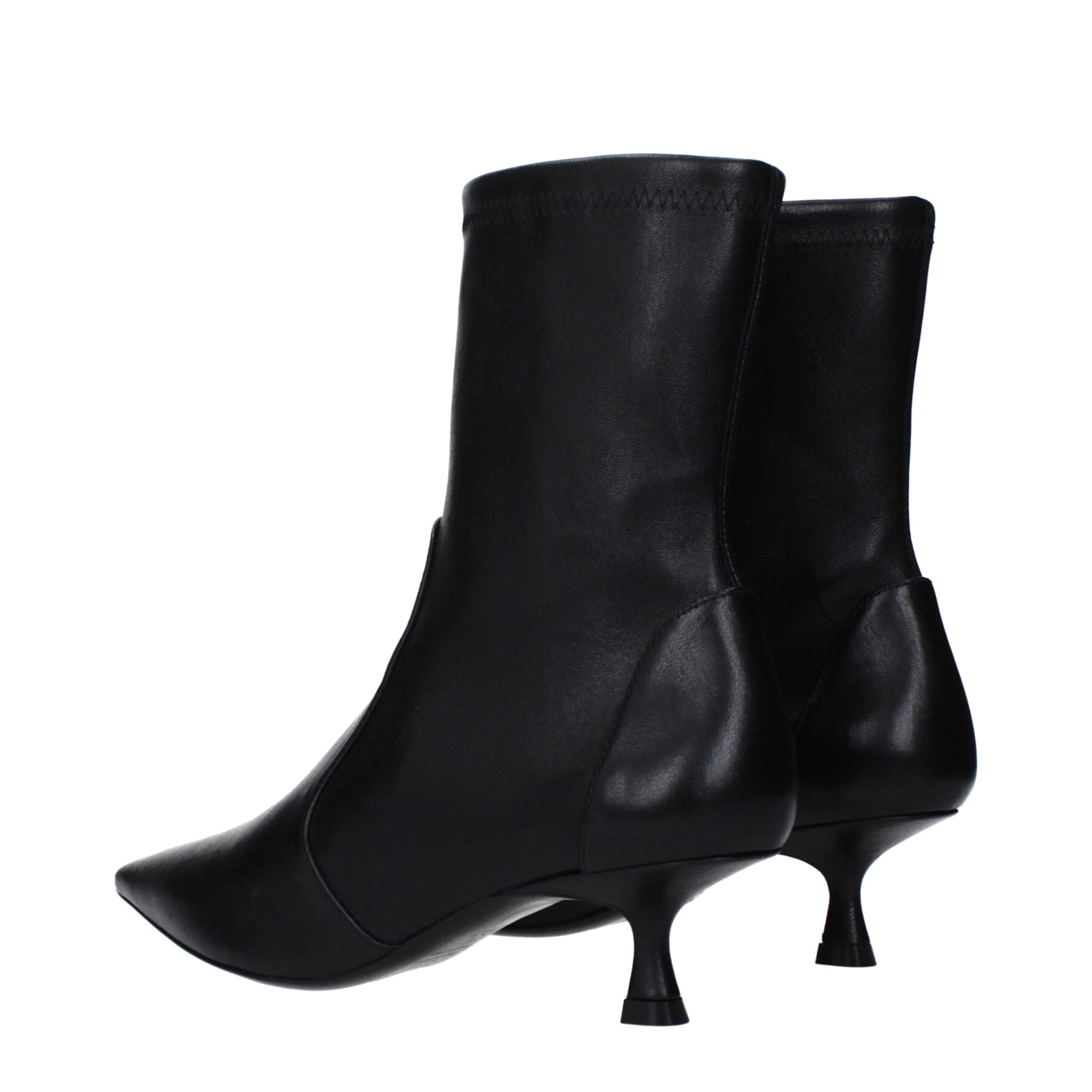Stuart Weitzman Black Leather Ankle