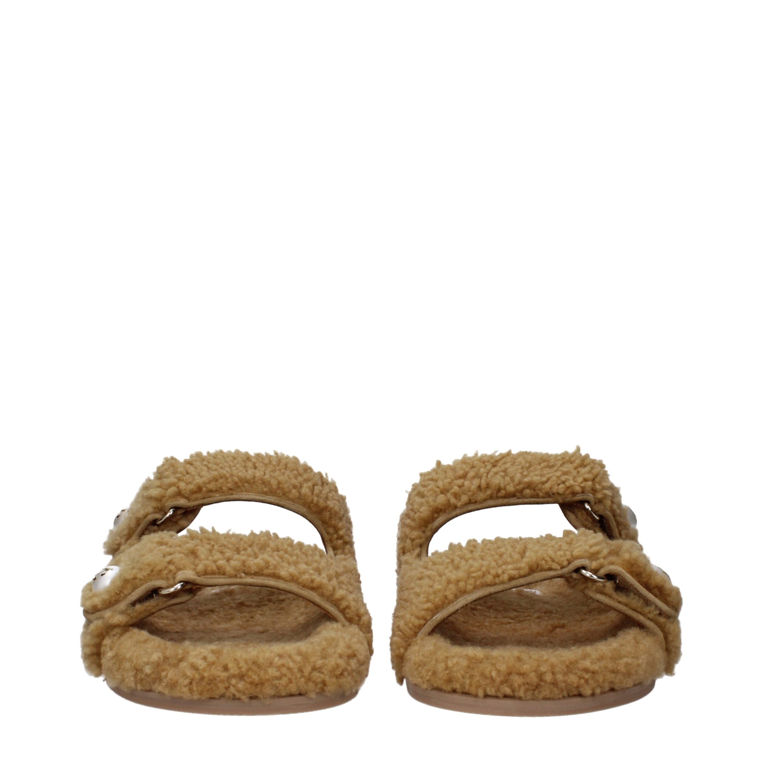 Jimmy Choo Brown Fabric Slipper