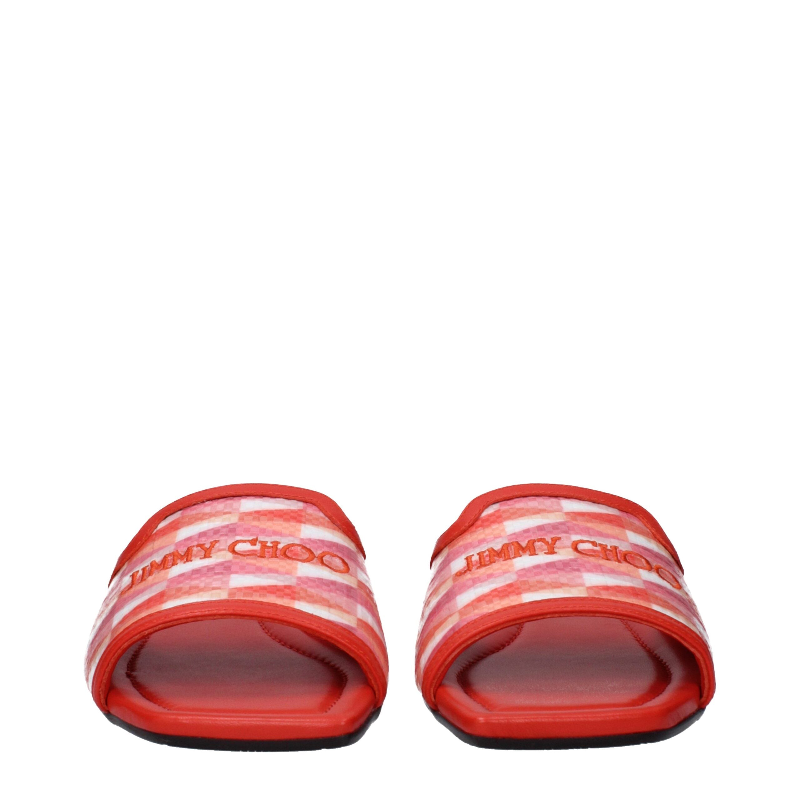 Jimmy Choo Orange Fabric Slipper