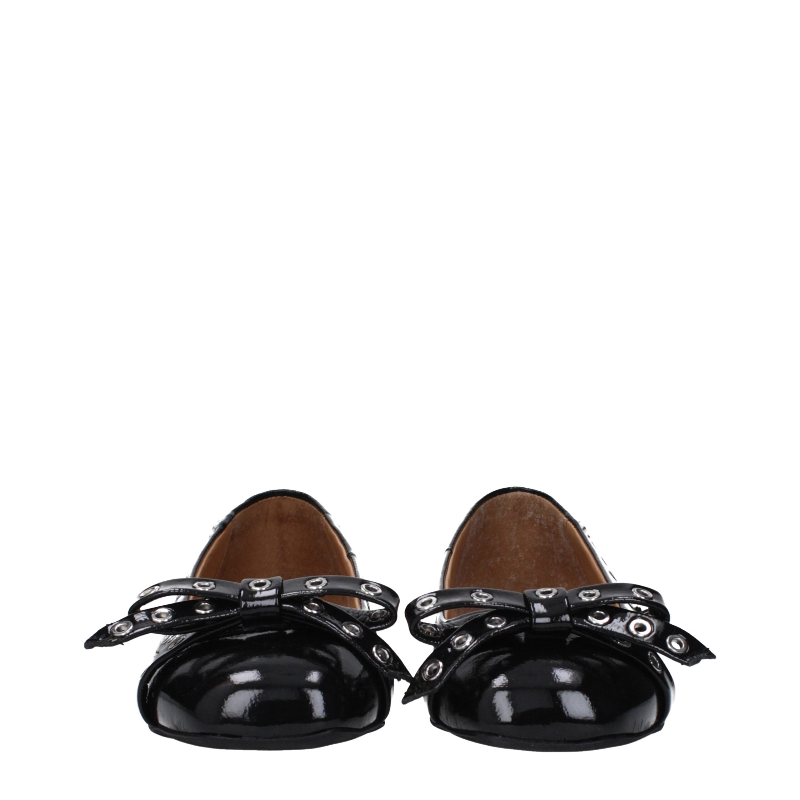 Ganni Black Leather Ballet Flat