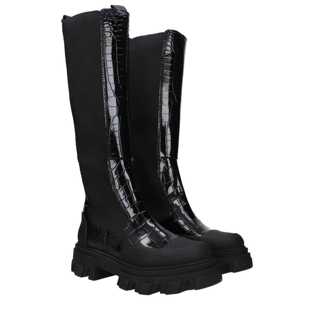 Ganni Black Leather Boot