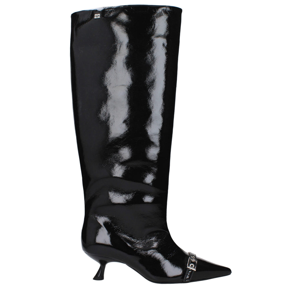 Ganni Black Leather Boot