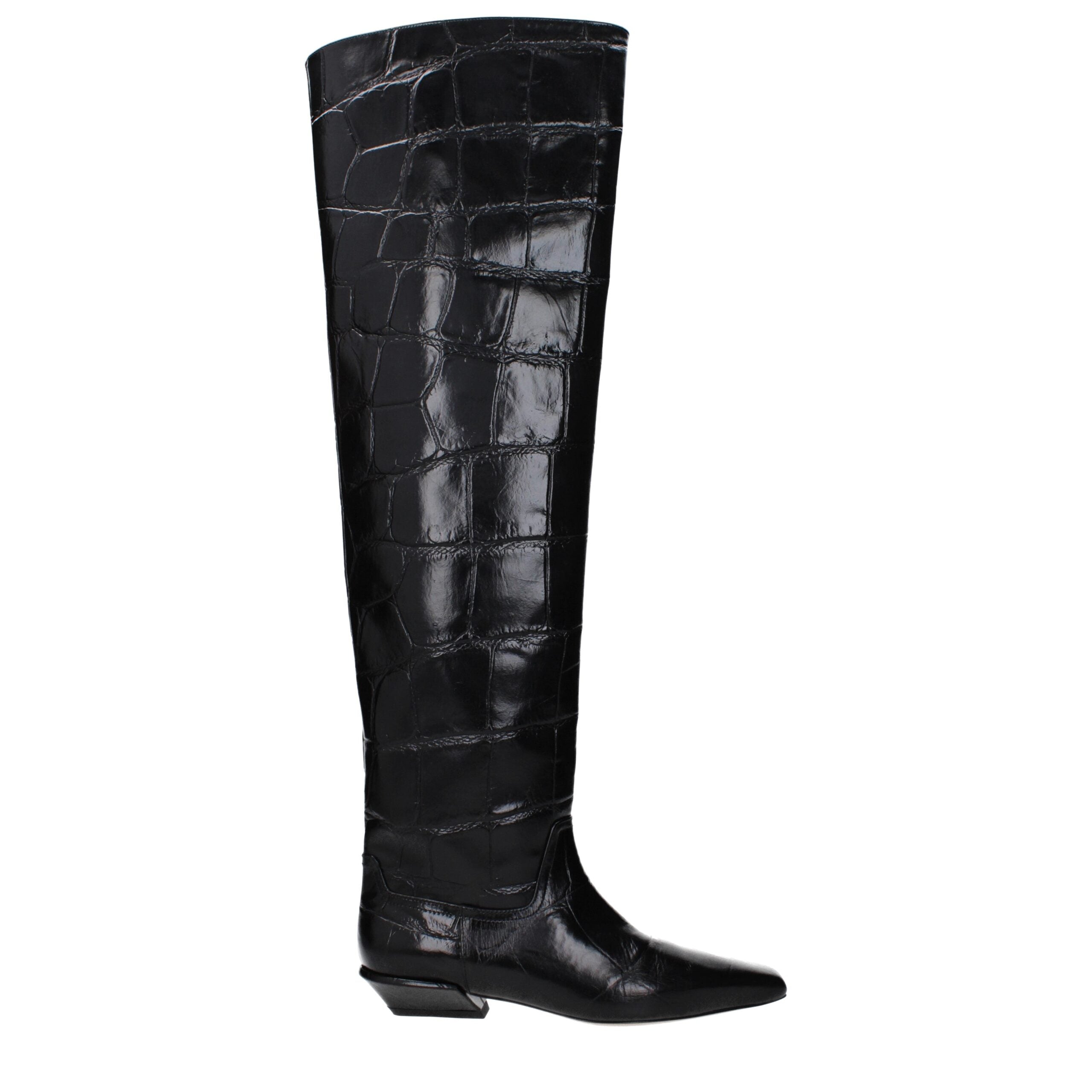 Paris Texas Black Leather Boot