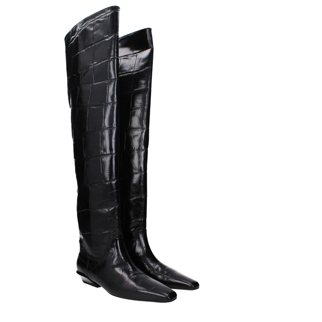 Paris Texas Black Leather Boot