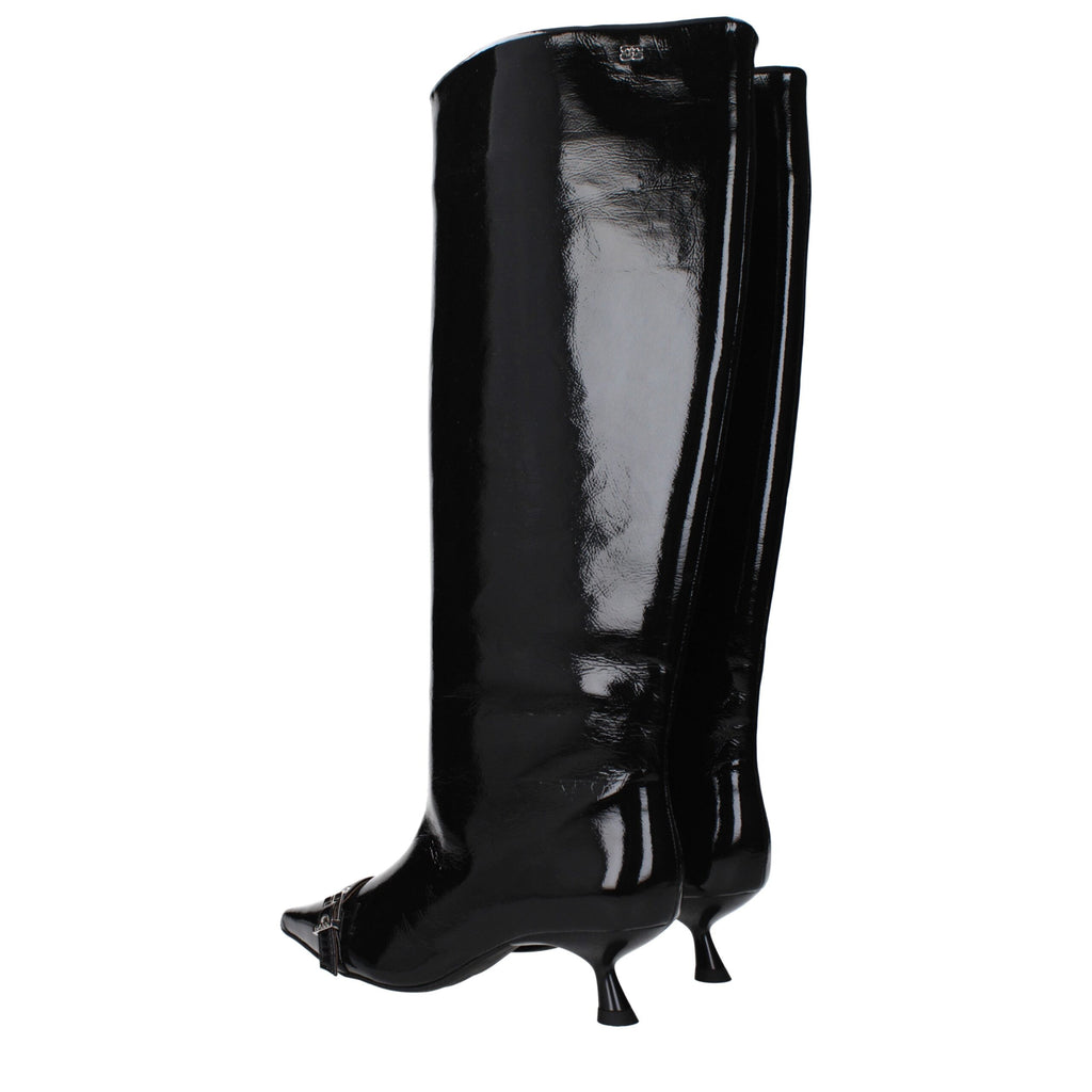 Ganni Black Leather Boot
