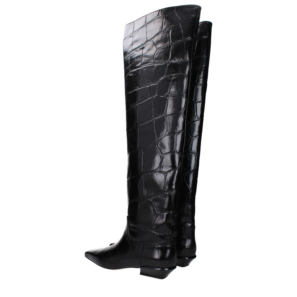 Paris Texas Black Leather Boot